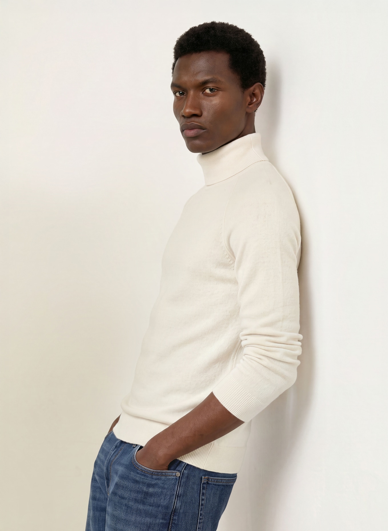 PAUL Rollkragenpullover aus Cashmere: WEISS