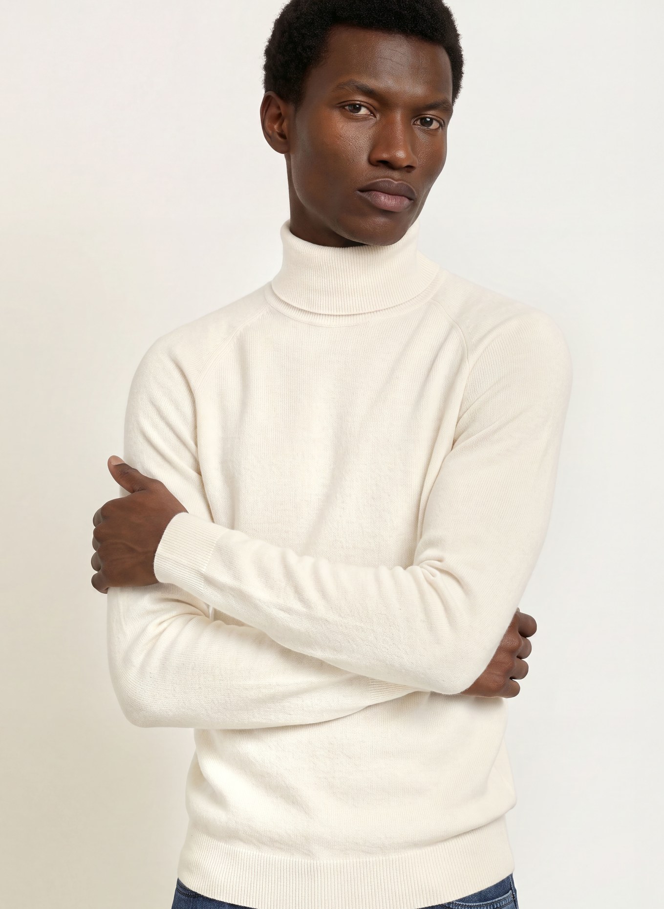 PAUL Rollkragenpullover aus Cashmere: WEISS