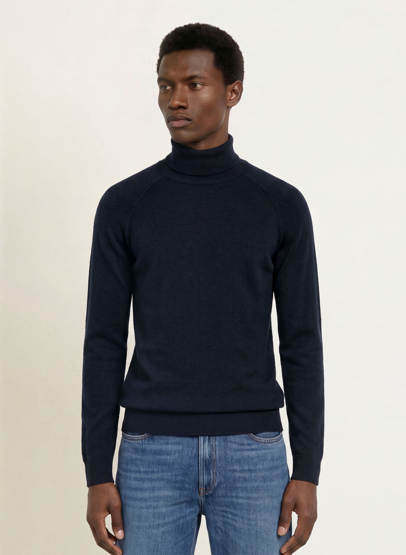 PAUL Cashmere turtleneck sweater: DARK BLUE