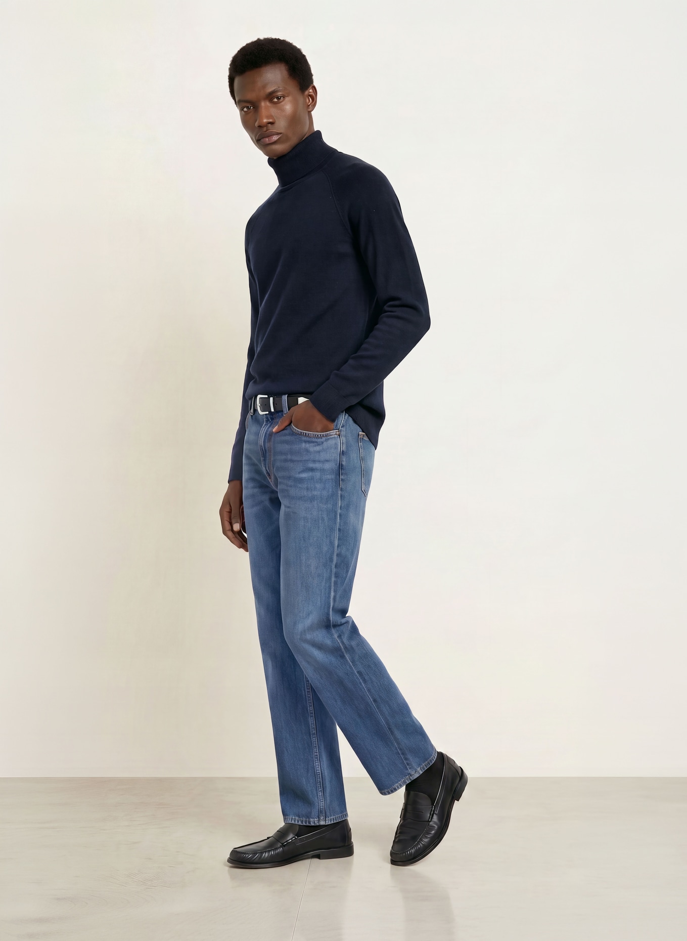 PAUL Cashmere turtleneck sweater: DARK BLUE