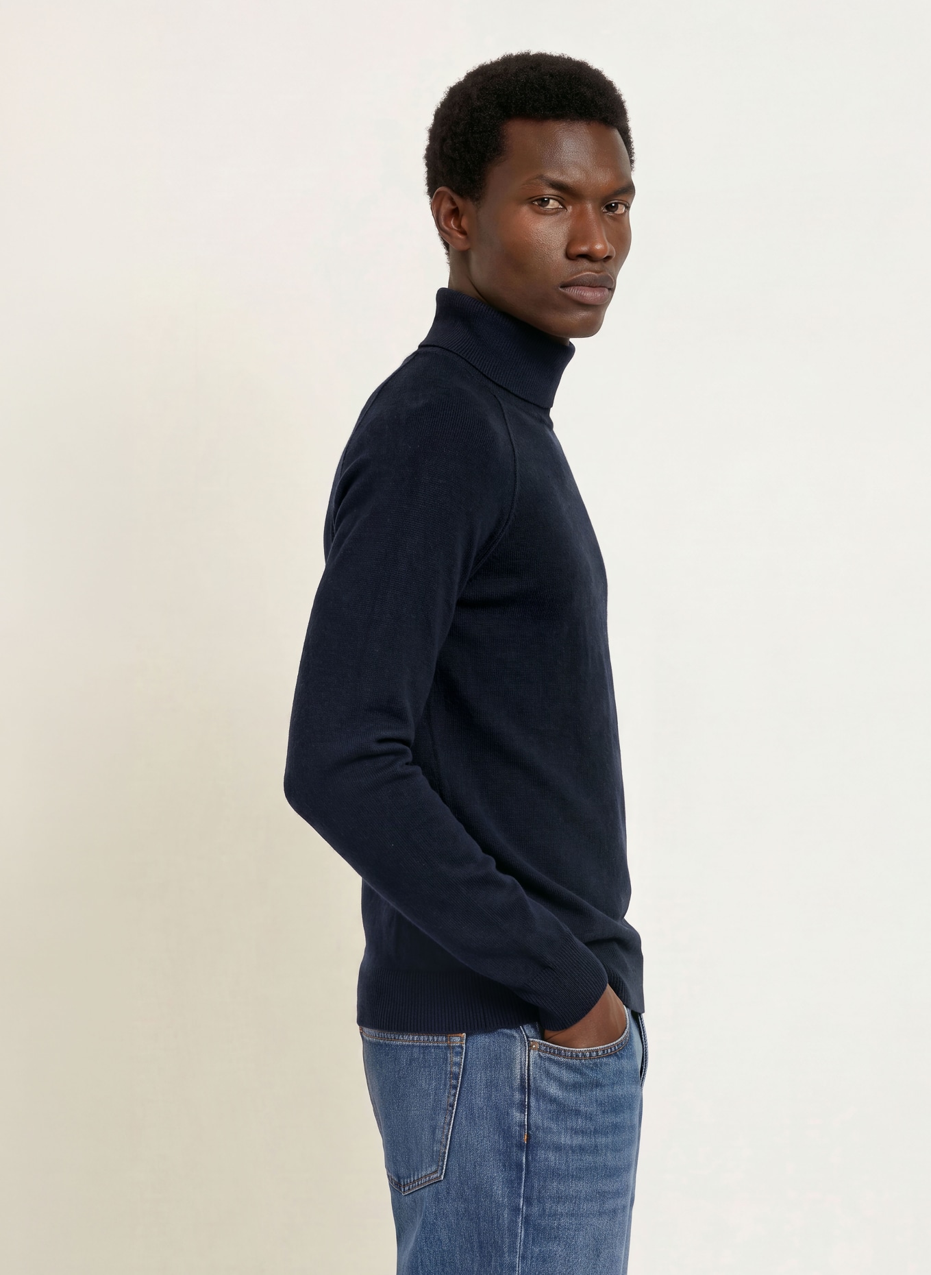 PAUL Cashmere turtleneck sweater: DARK BLUE