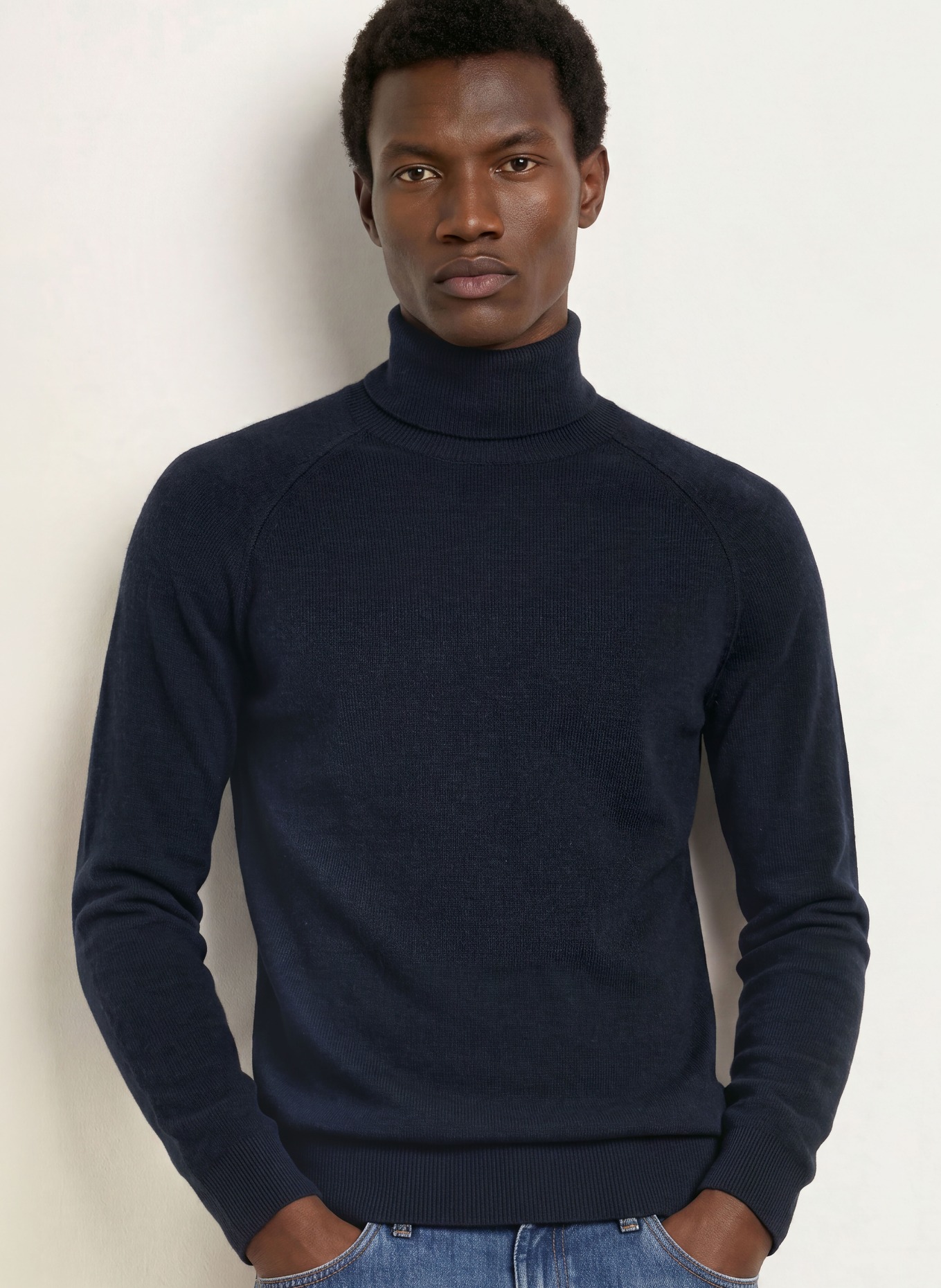 PAUL Cashmere turtleneck sweater: DARK BLUE