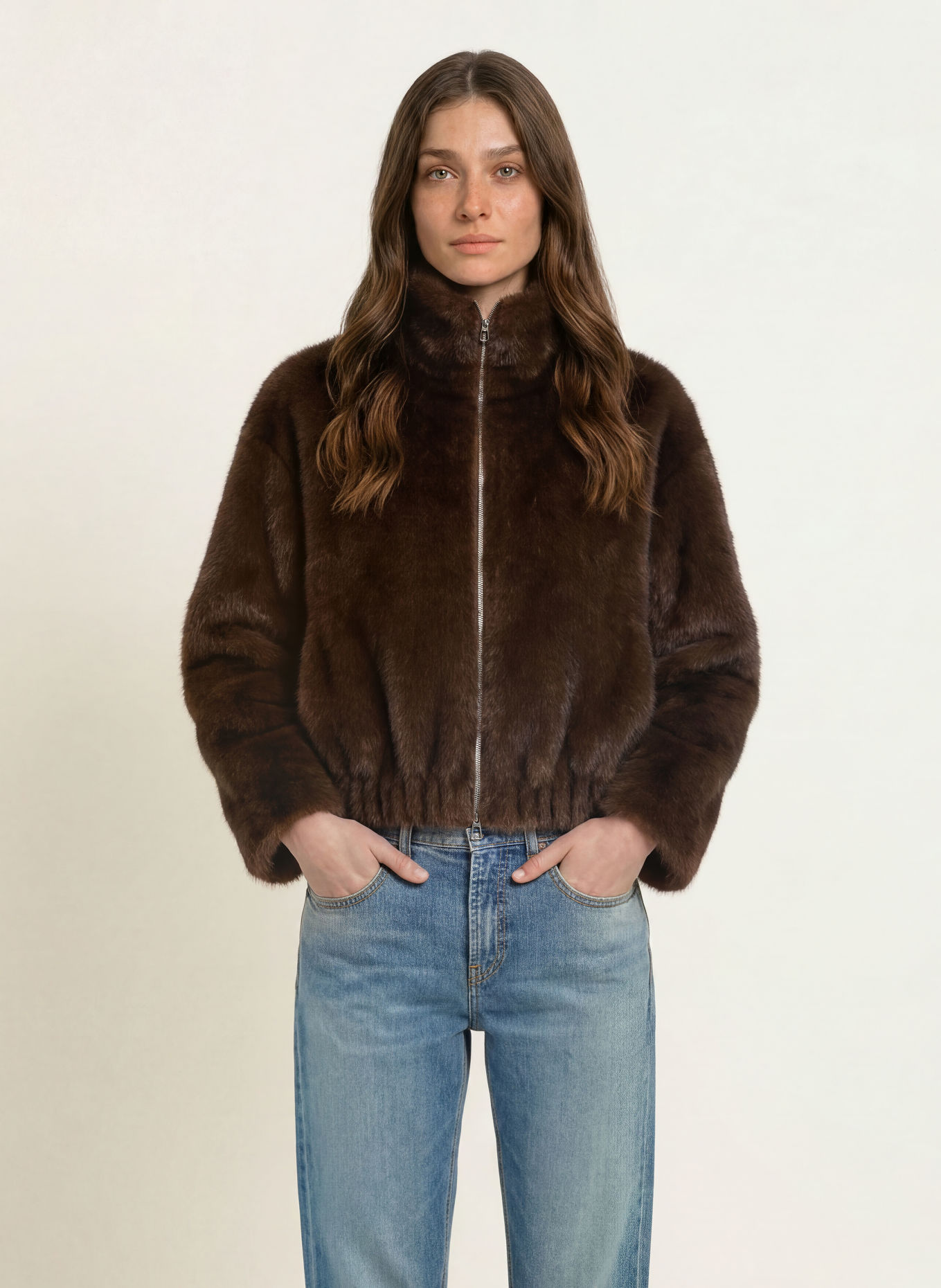 lilienfels Jas van imitatiebont: MARRON FONCÉ