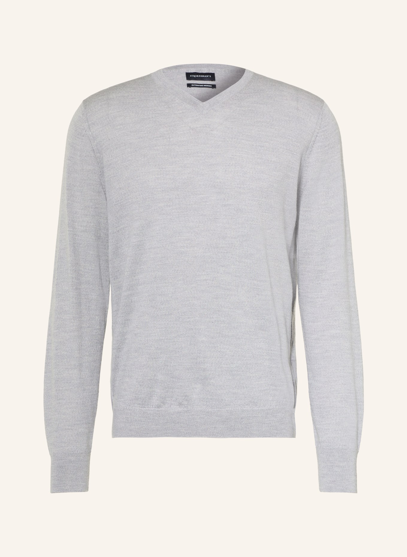 STROKESMAN'S Pullover aus Merinowolle: HELLGRAU