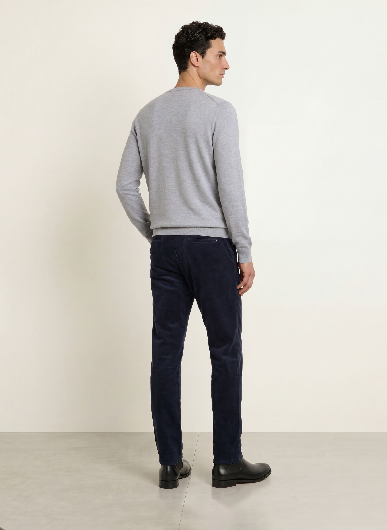 STROKESMAN'S Pullover aus Merinowolle: HELLGRAU