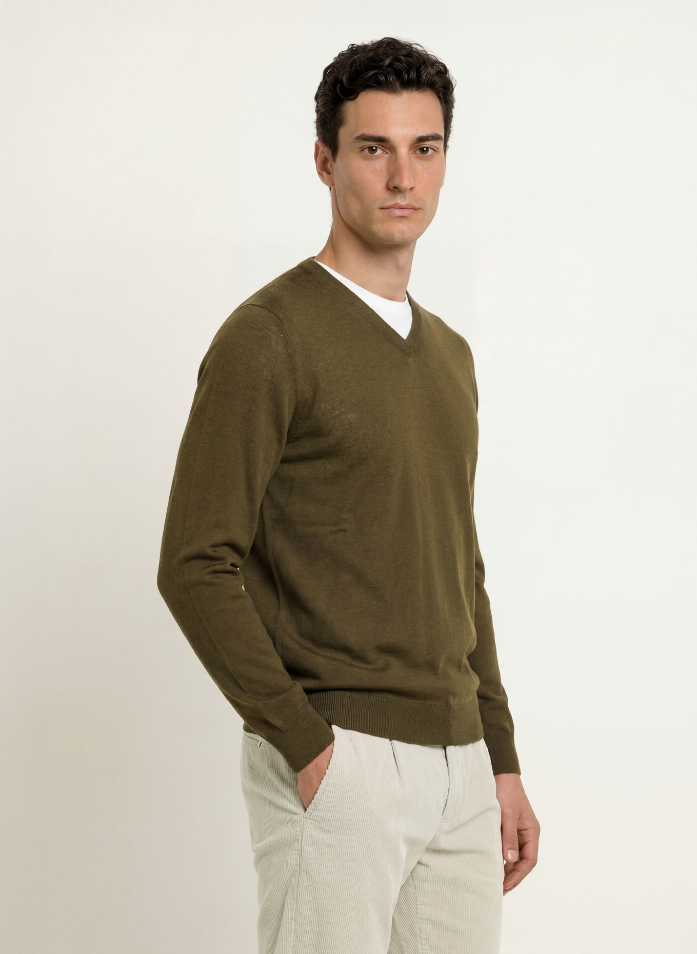 STROKESMAN'S Pullover aus Merinowolle: KHAKI