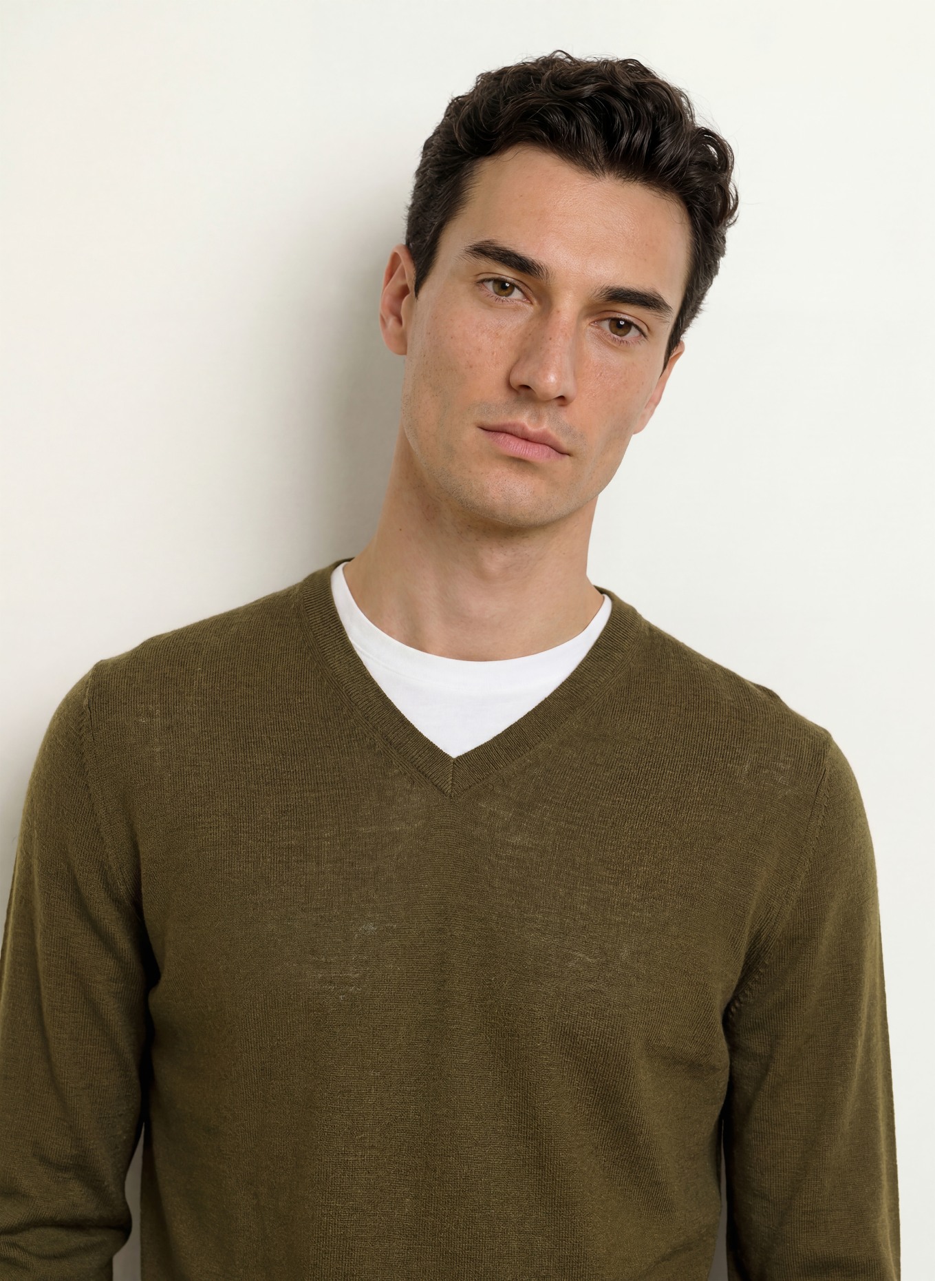 STROKESMAN'S Pullover aus Merinowolle: KHAKI
