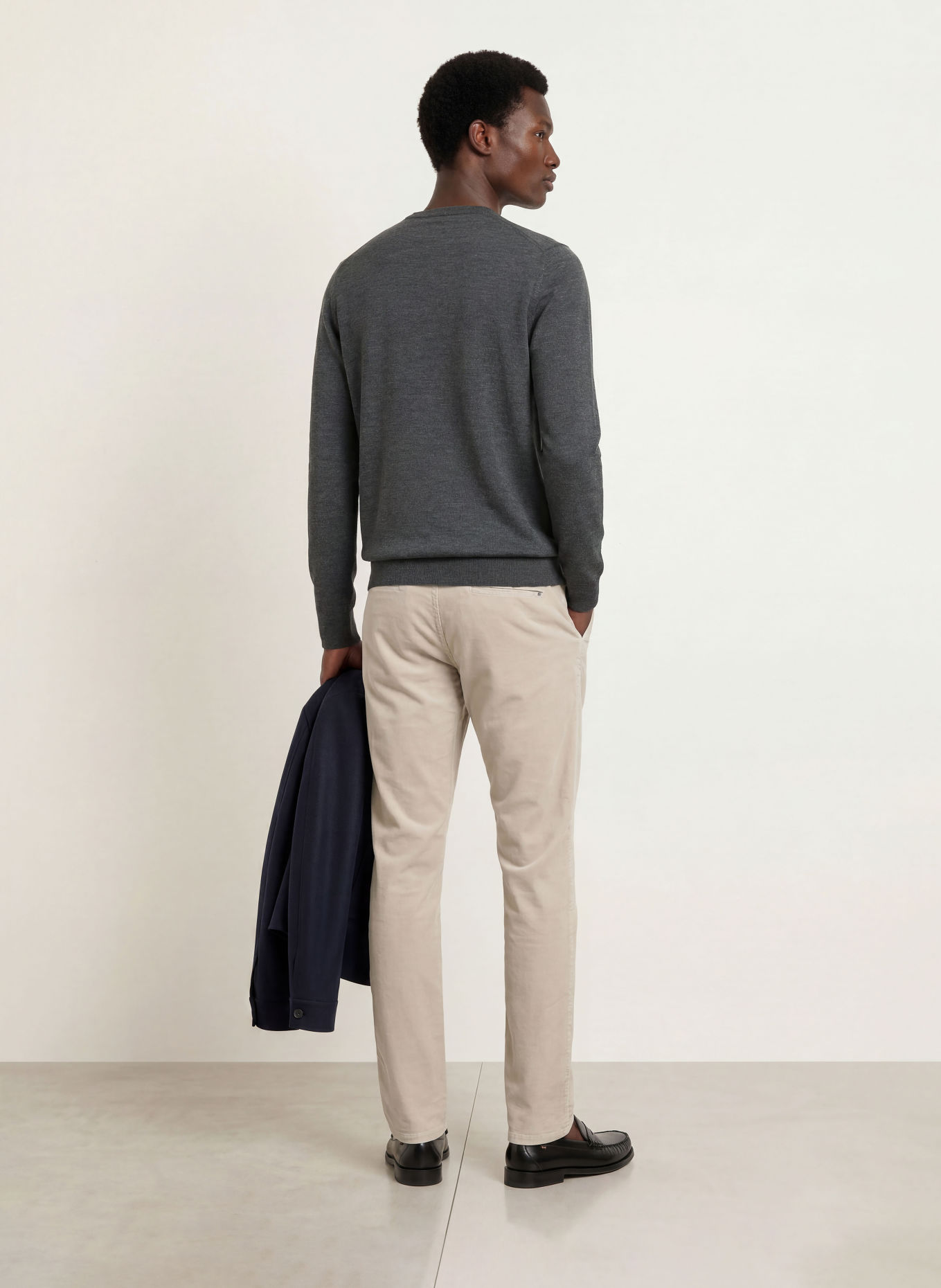 STROKESMAN'S Pullover aus Merinowolle: DUNKELGRAU
