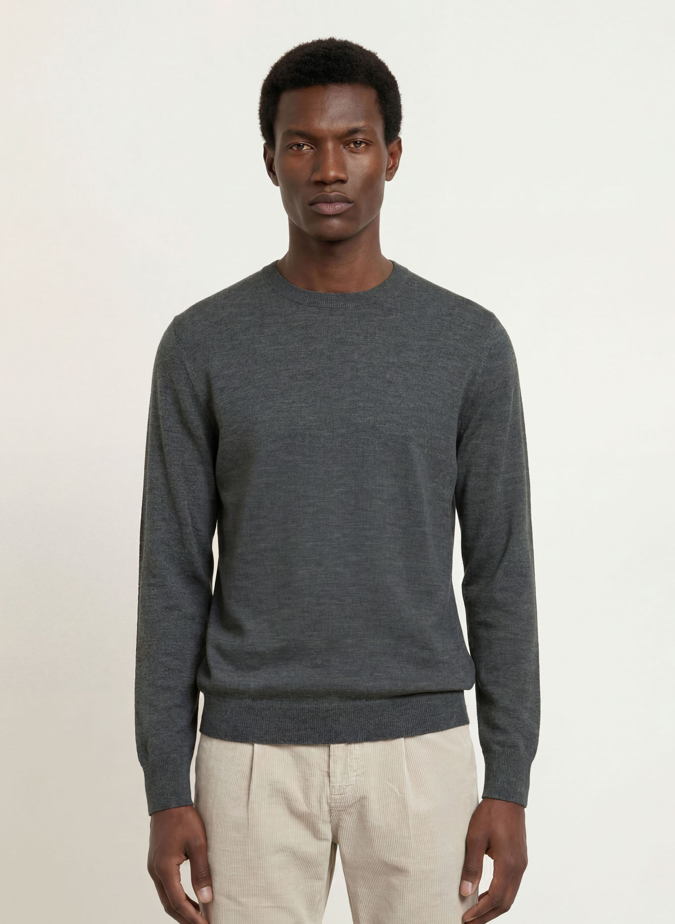 STROKESMAN'S Pullover aus Merinowolle: DUNKELGRAU