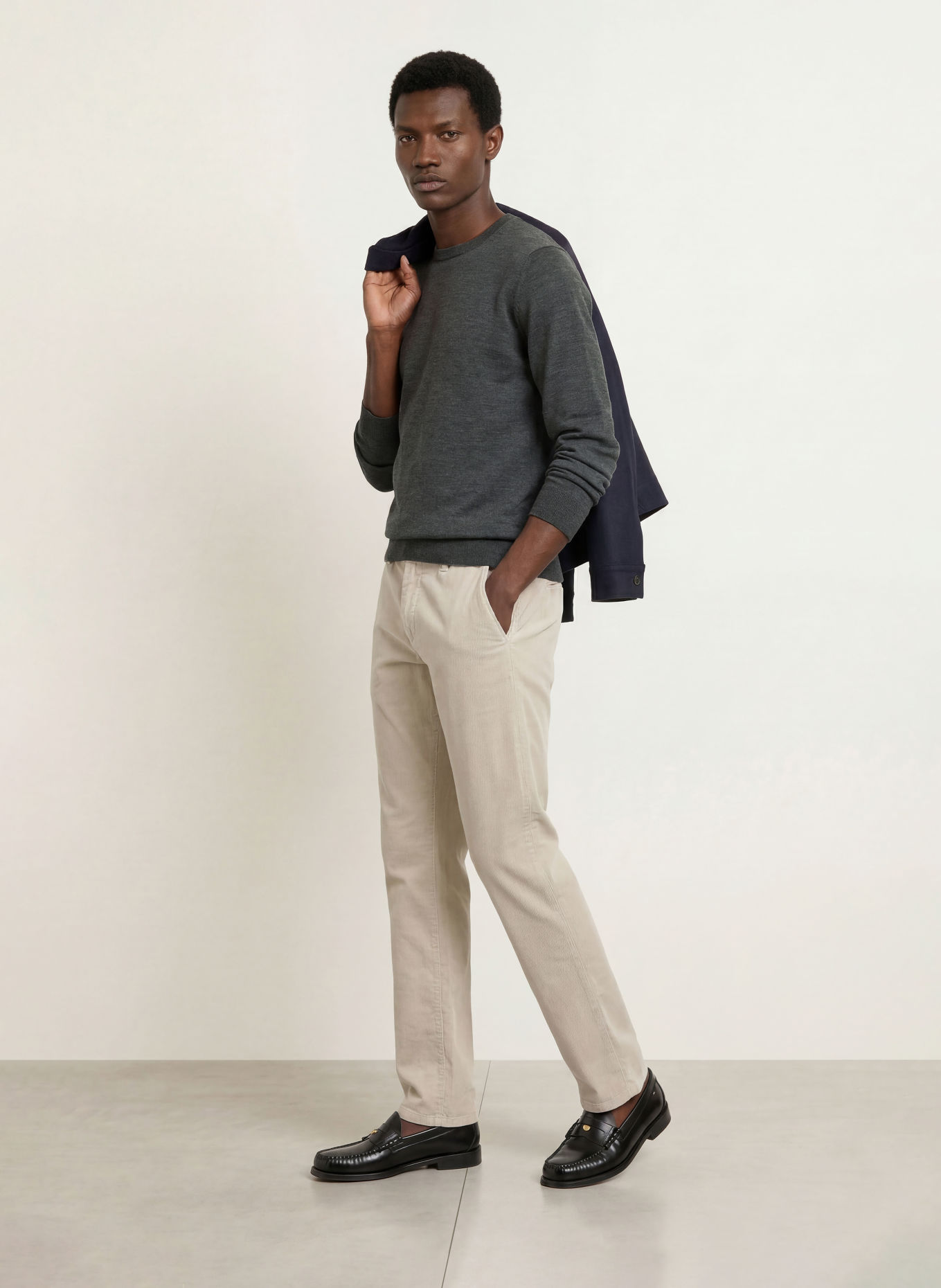 STROKESMAN'S Pullover aus Merinowolle: DUNKELGRAU