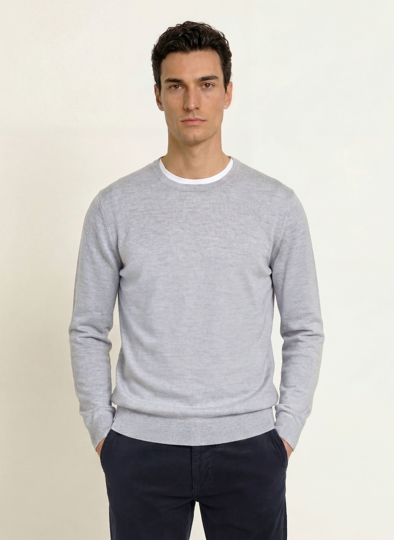 STROKESMAN'S Pullover aus Merinowolle: GRAU