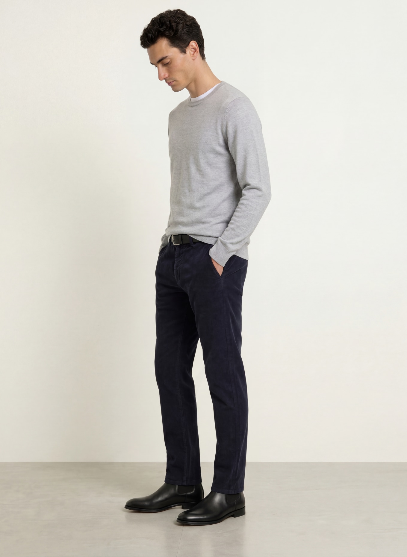 STROKESMAN'S Pullover aus Merinowolle: GRAU