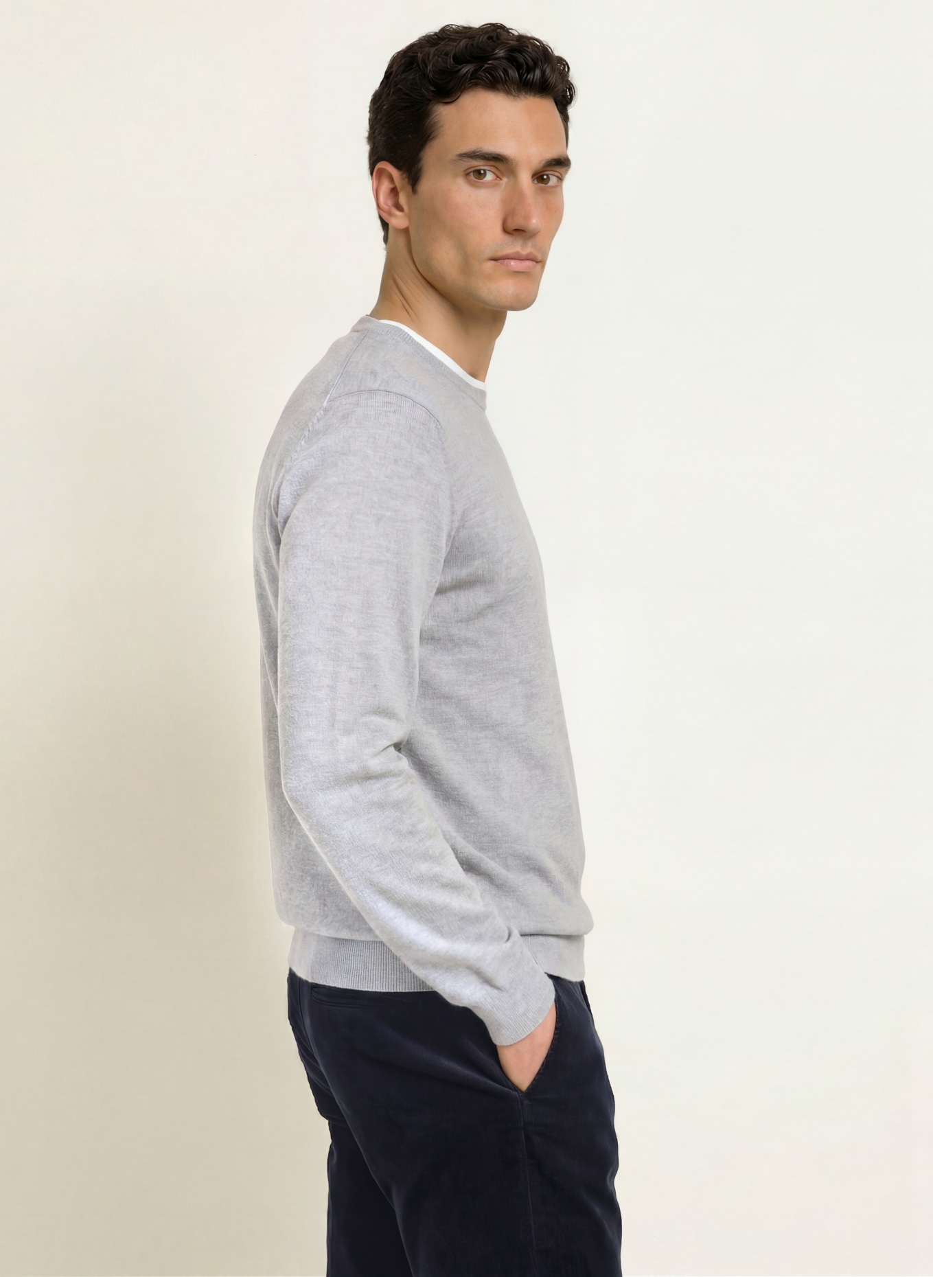 STROKESMAN'S Pullover aus Merinowolle: GRAU