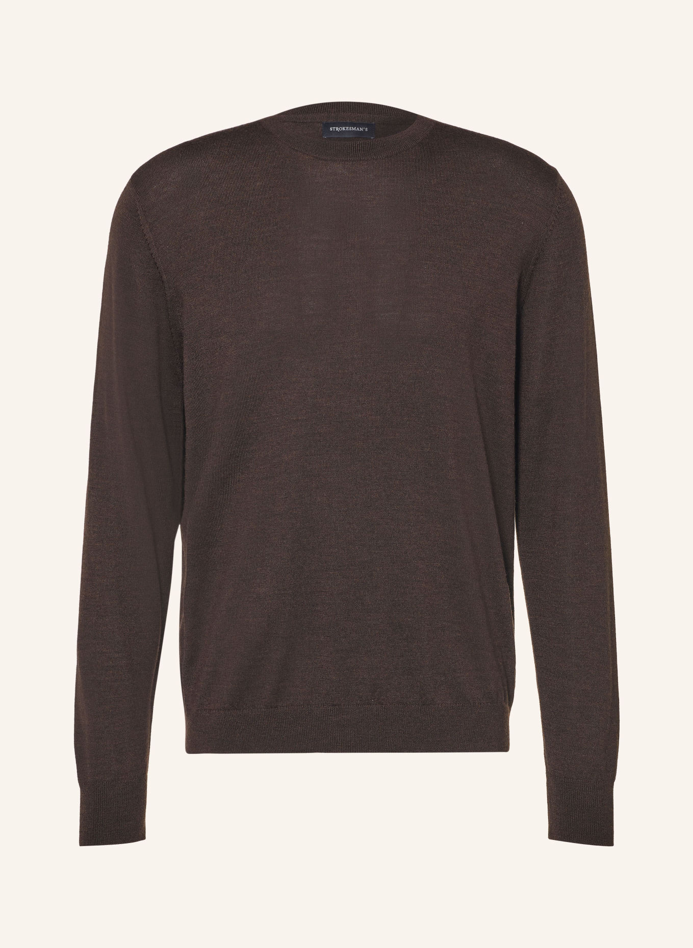 STROKESMAN'S Pullover aus Merinowolle: DUNKELBRAUN
