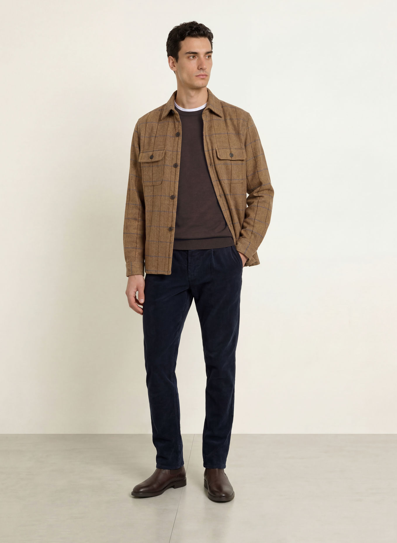 STROKESMAN'S Pullover aus Merinowolle: DUNKELBRAUN