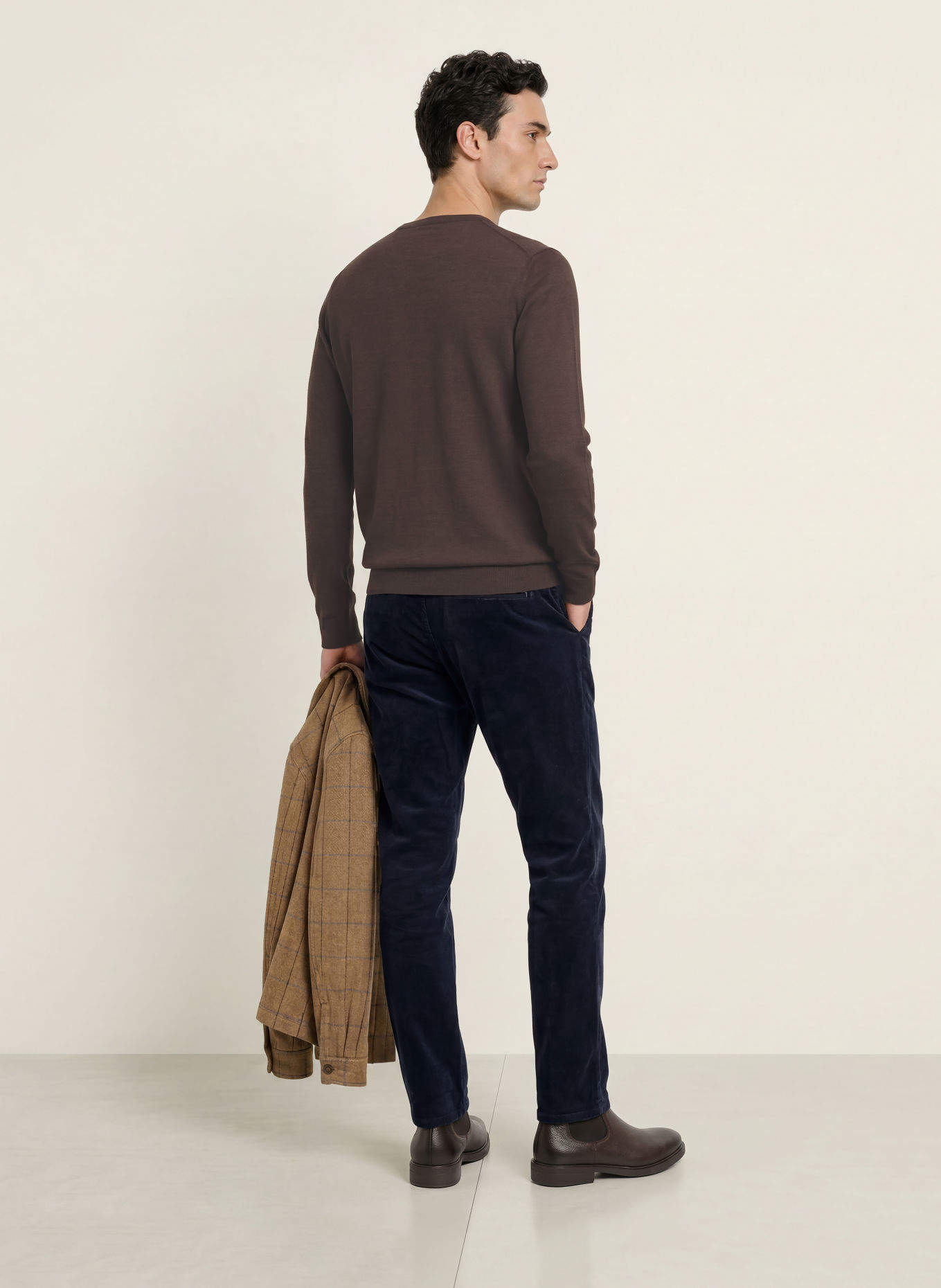 STROKESMAN'S Pullover aus Merinowolle: DUNKELBRAUN