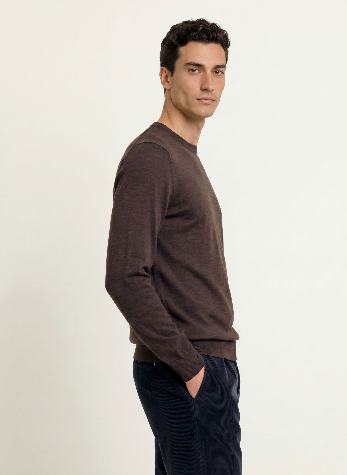 STROKESMAN'S Pullover aus Merinowolle: DUNKELBRAUN