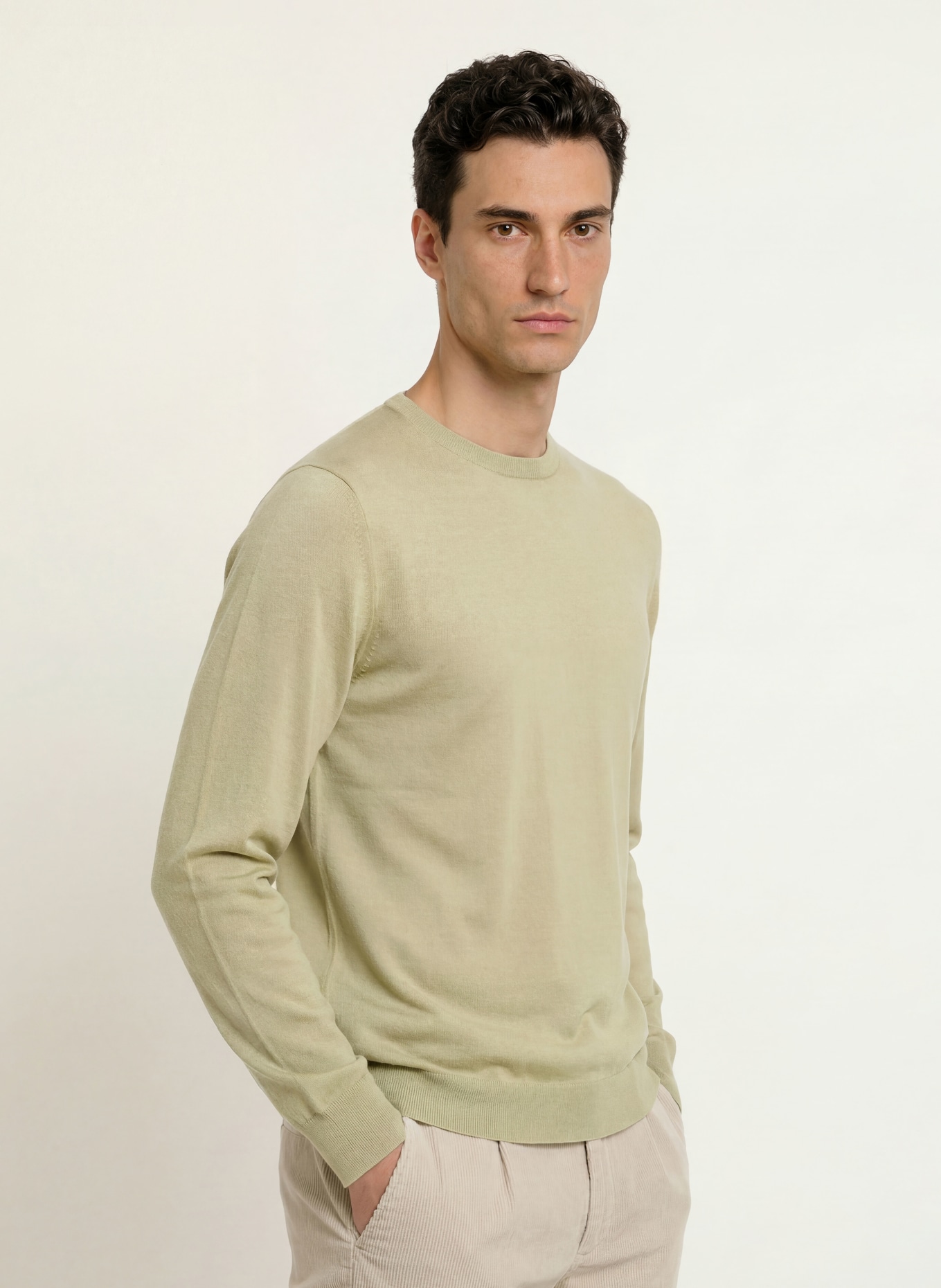 STROKESMAN'S Pullover aus Merinowolle: HELLGRÜN