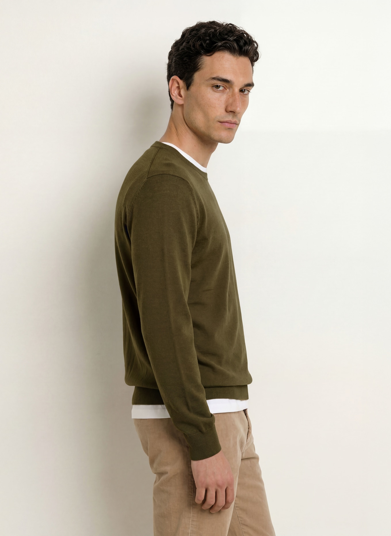 STROKESMAN'S Pullover aus Merinowolle: KHAKI