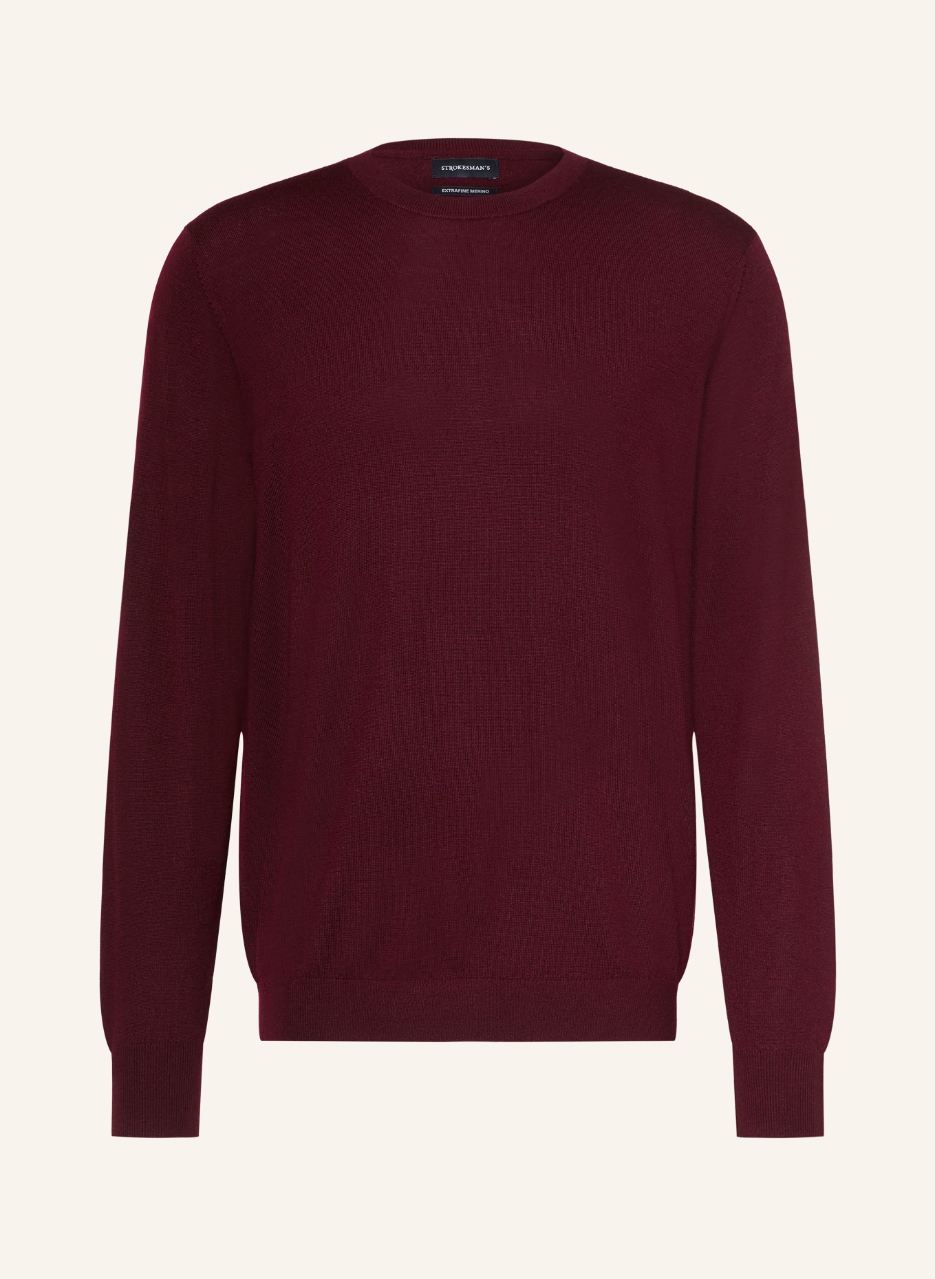 STROKESMAN'S Pullover aus Merinowolle: DUNKELROT