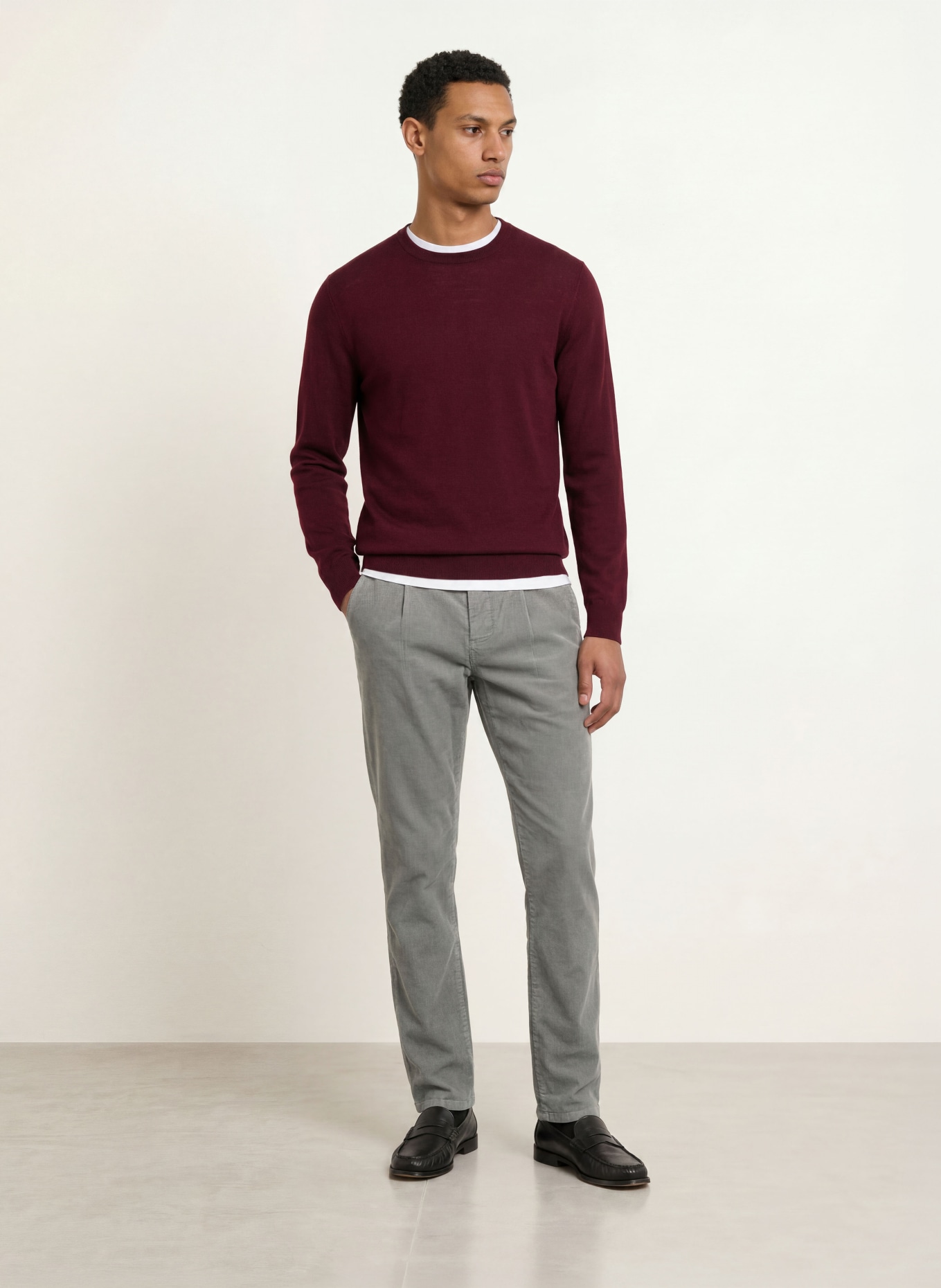 STROKESMAN'S Pullover aus Merinowolle: DUNKELROT