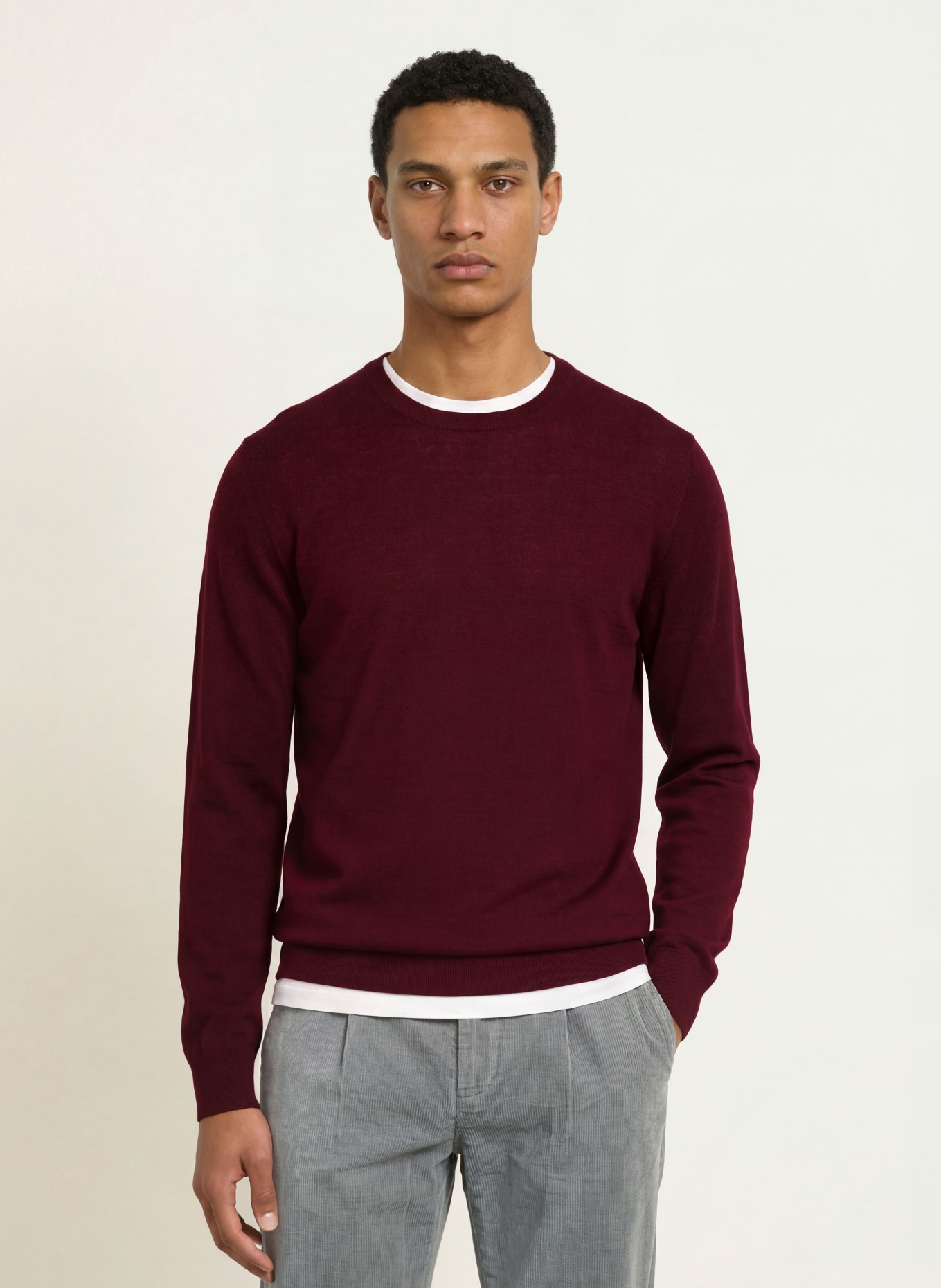 STROKESMAN'S Pullover aus Merinowolle: DUNKELROT