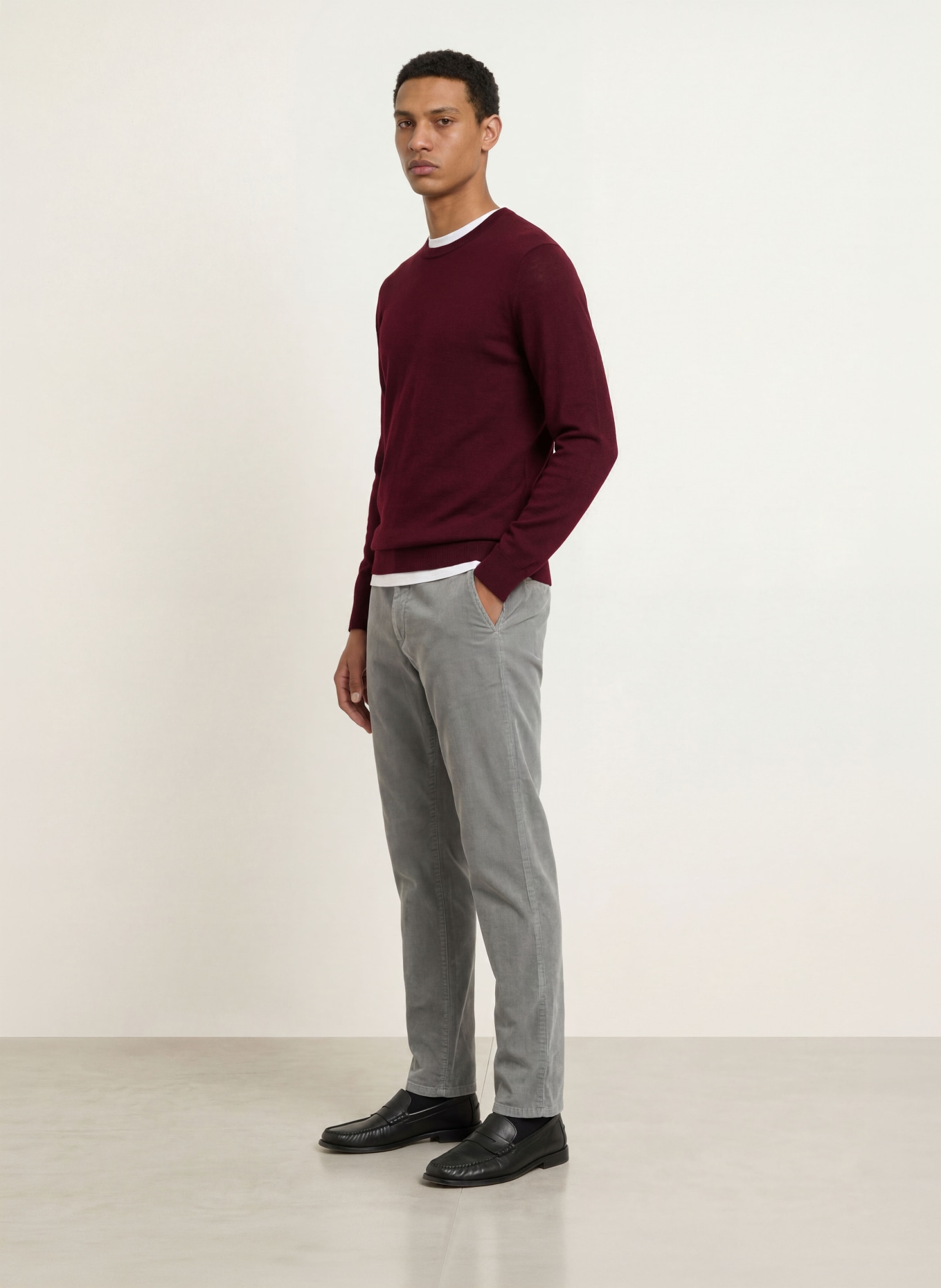 STROKESMAN'S Pullover aus Merinowolle: DUNKELROT