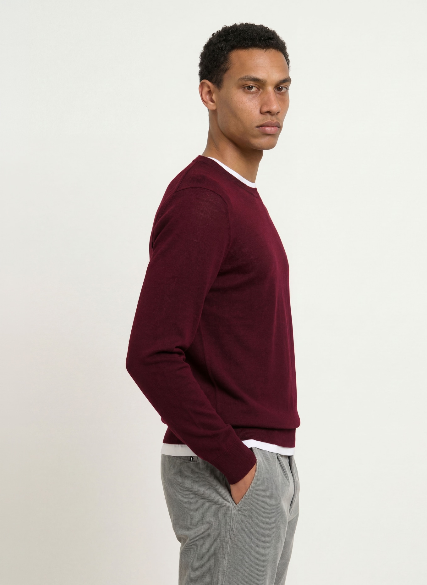 STROKESMAN'S Pullover aus Merinowolle: DUNKELROT