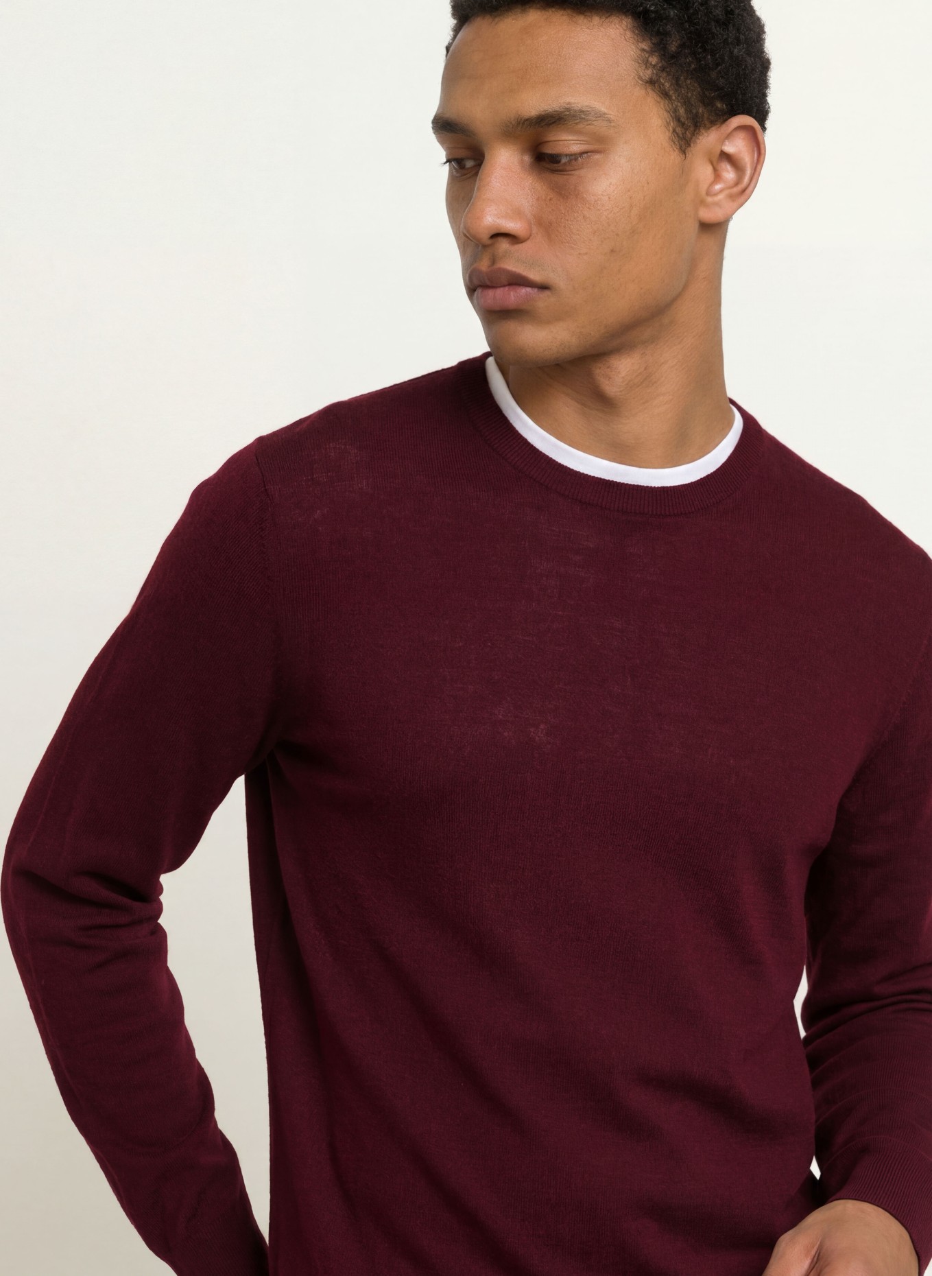 STROKESMAN'S Pullover aus Merinowolle: DUNKELROT