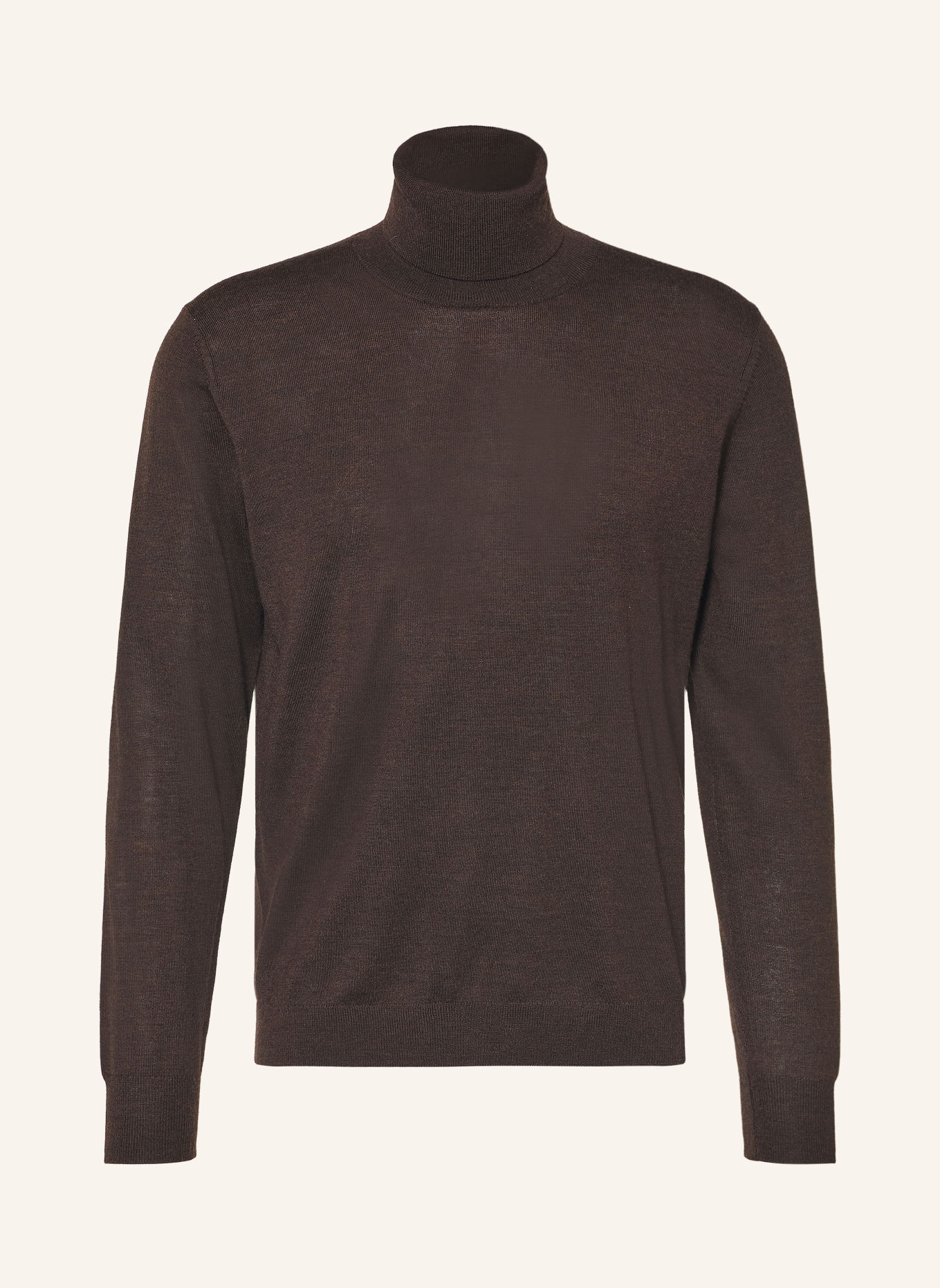 STROKESMAN'S Merino wool turtleneck sweater: DARK BROWN