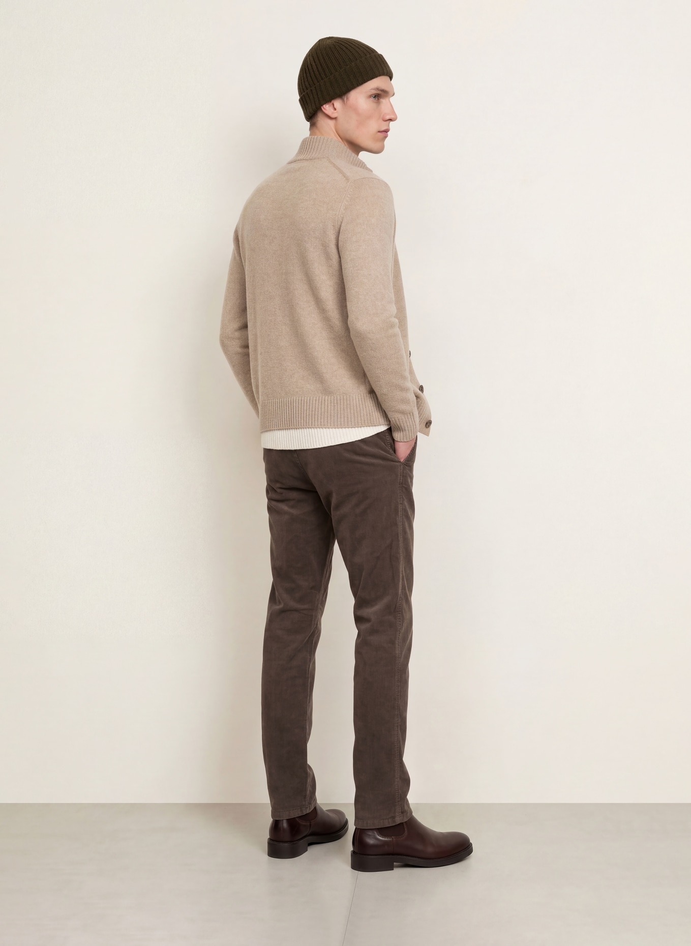 STROKESMAN'S Cashmere cardigan: BEIGE