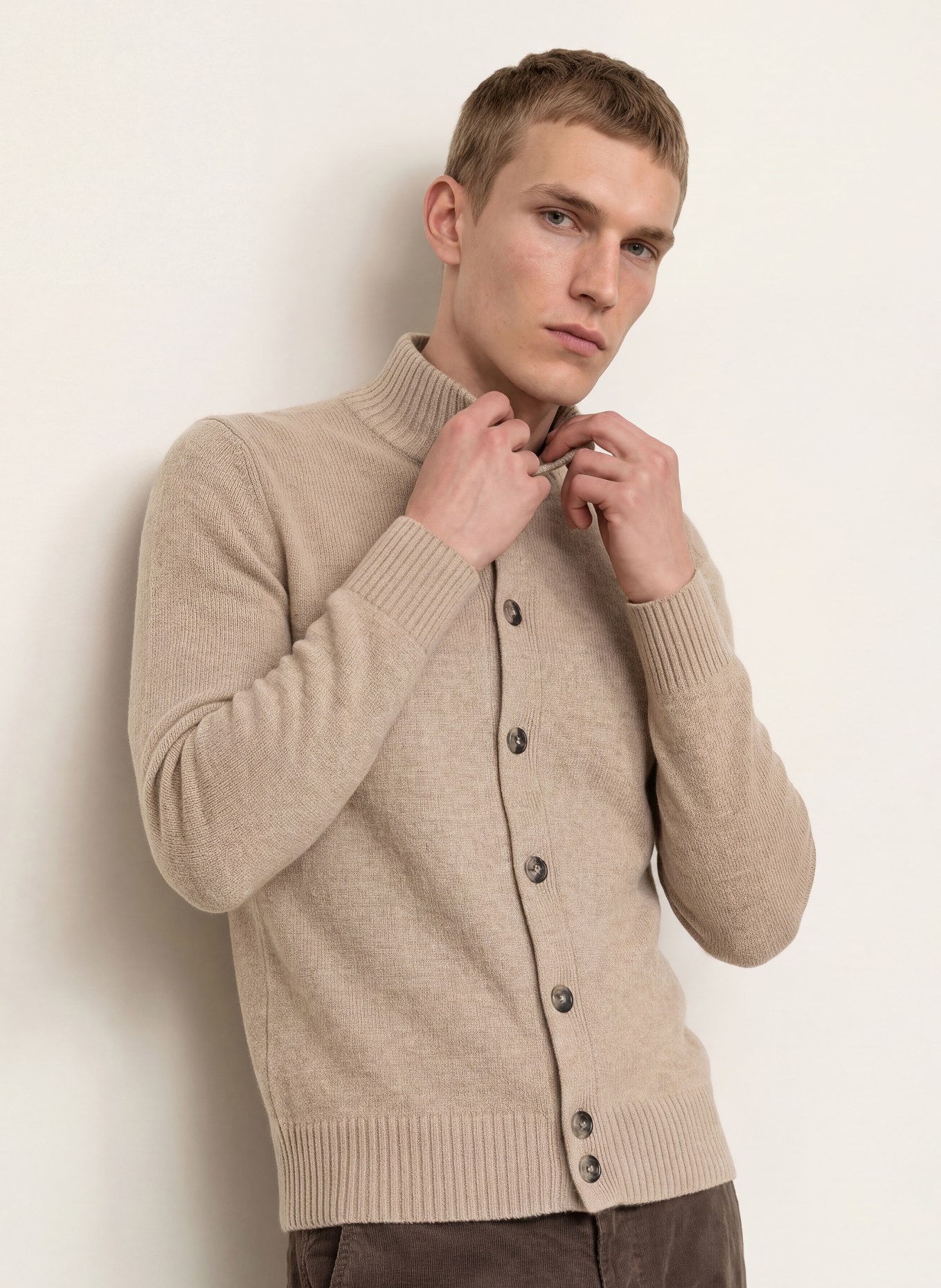 STROKESMAN'S Cashmere cardigan: BEIGE