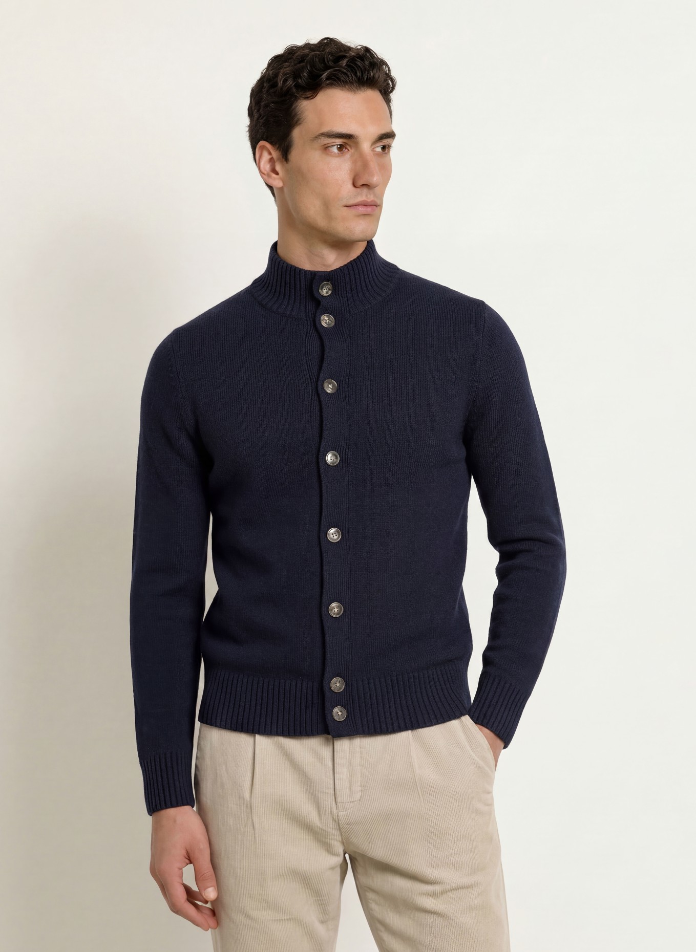 STROKESMAN'S Strickjacke aus Cashmere: DUNKELBLAU
