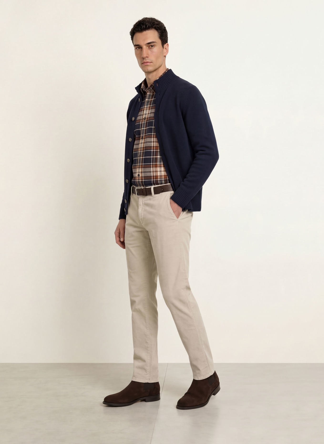 STROKESMAN'S Strickjacke aus Cashmere: DUNKELBLAU