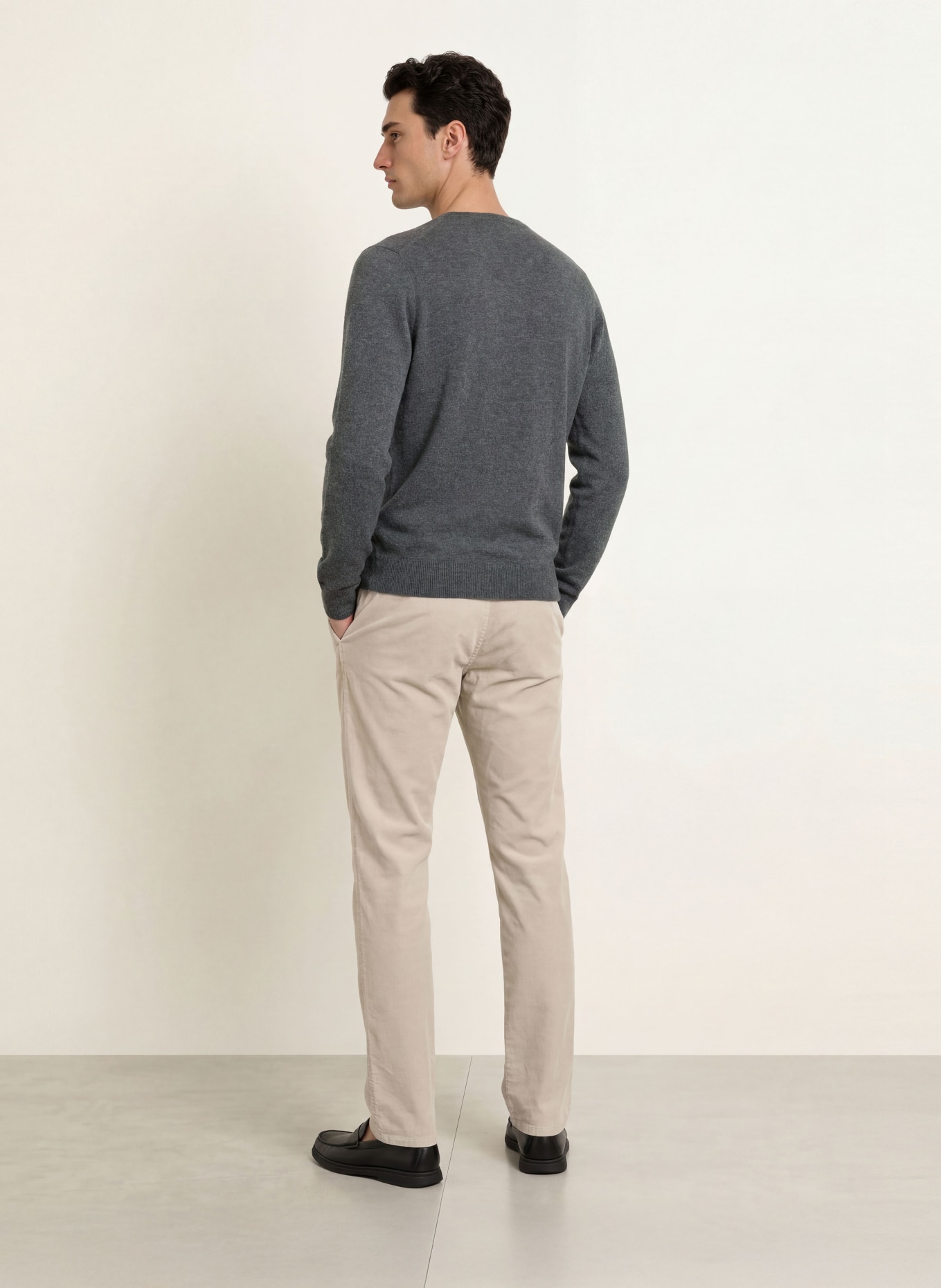 STROKESMAN'S Pull en cachemire: GRIS FONCÉ