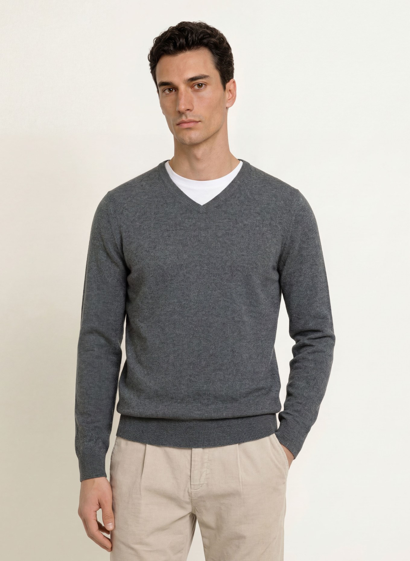 STROKESMAN'S Pull en cachemire: GRIS FONCÉ