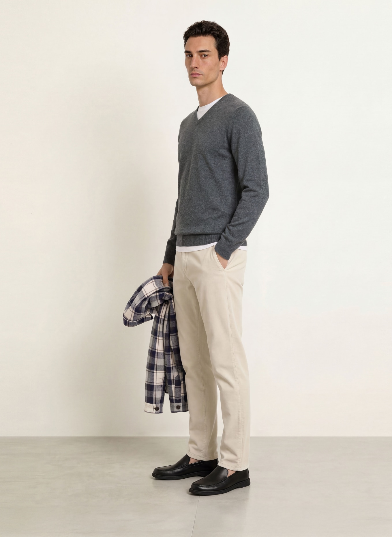 STROKESMAN'S Pull en cachemire: GRIS FONCÉ