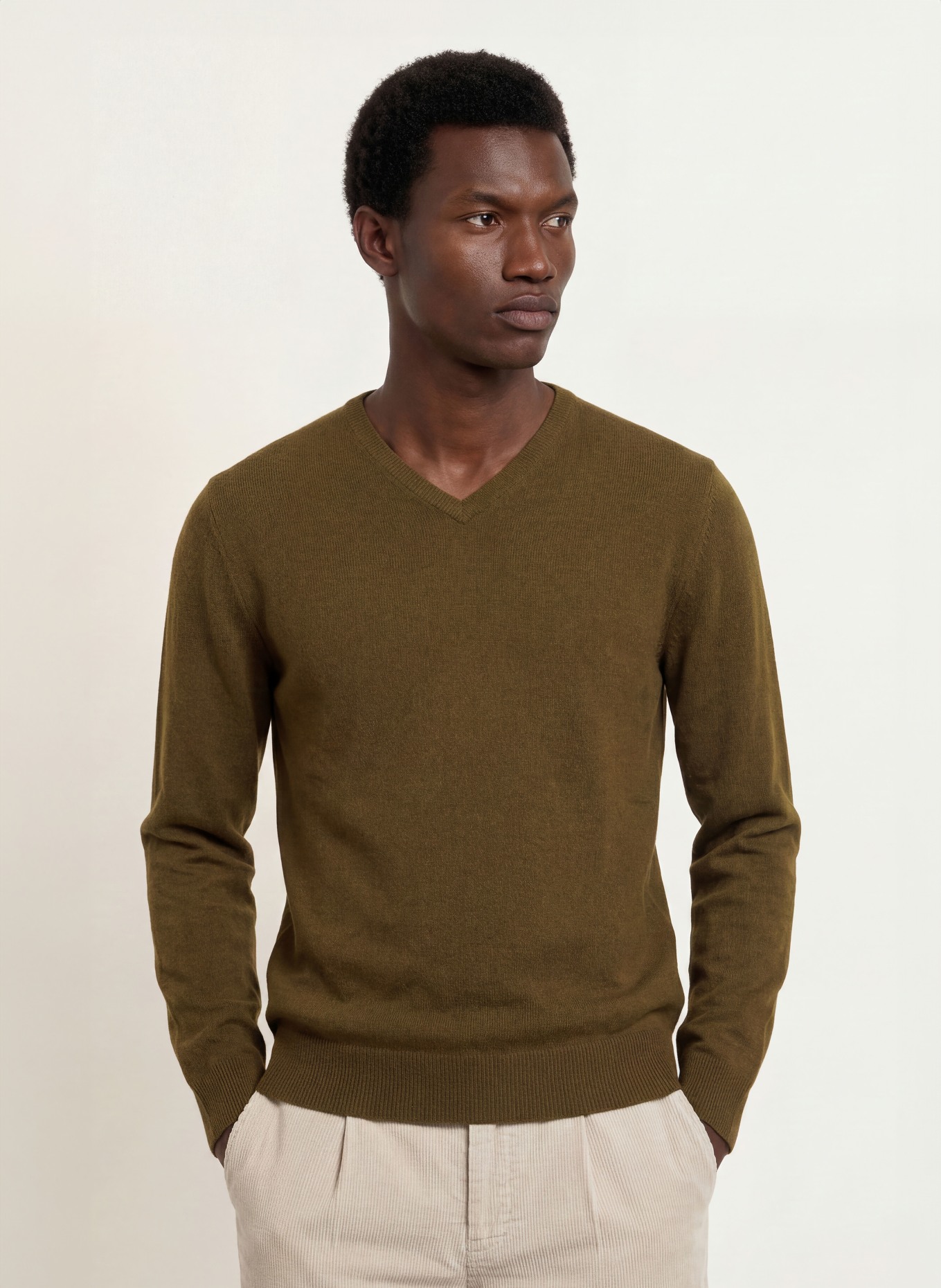 STROKESMAN'S Pull en cachemire: KAKI