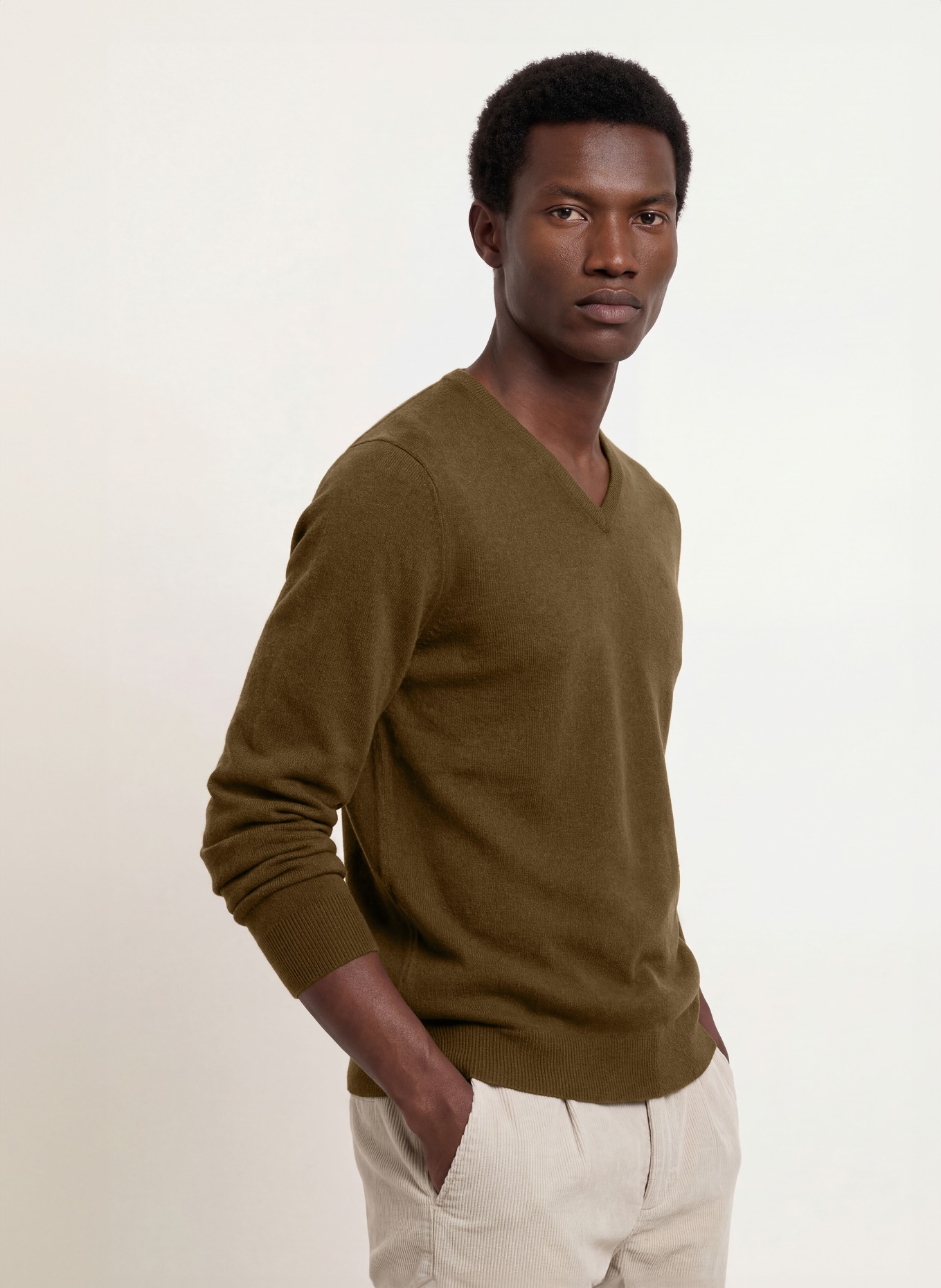 STROKESMAN'S Pull en cachemire: KAKI