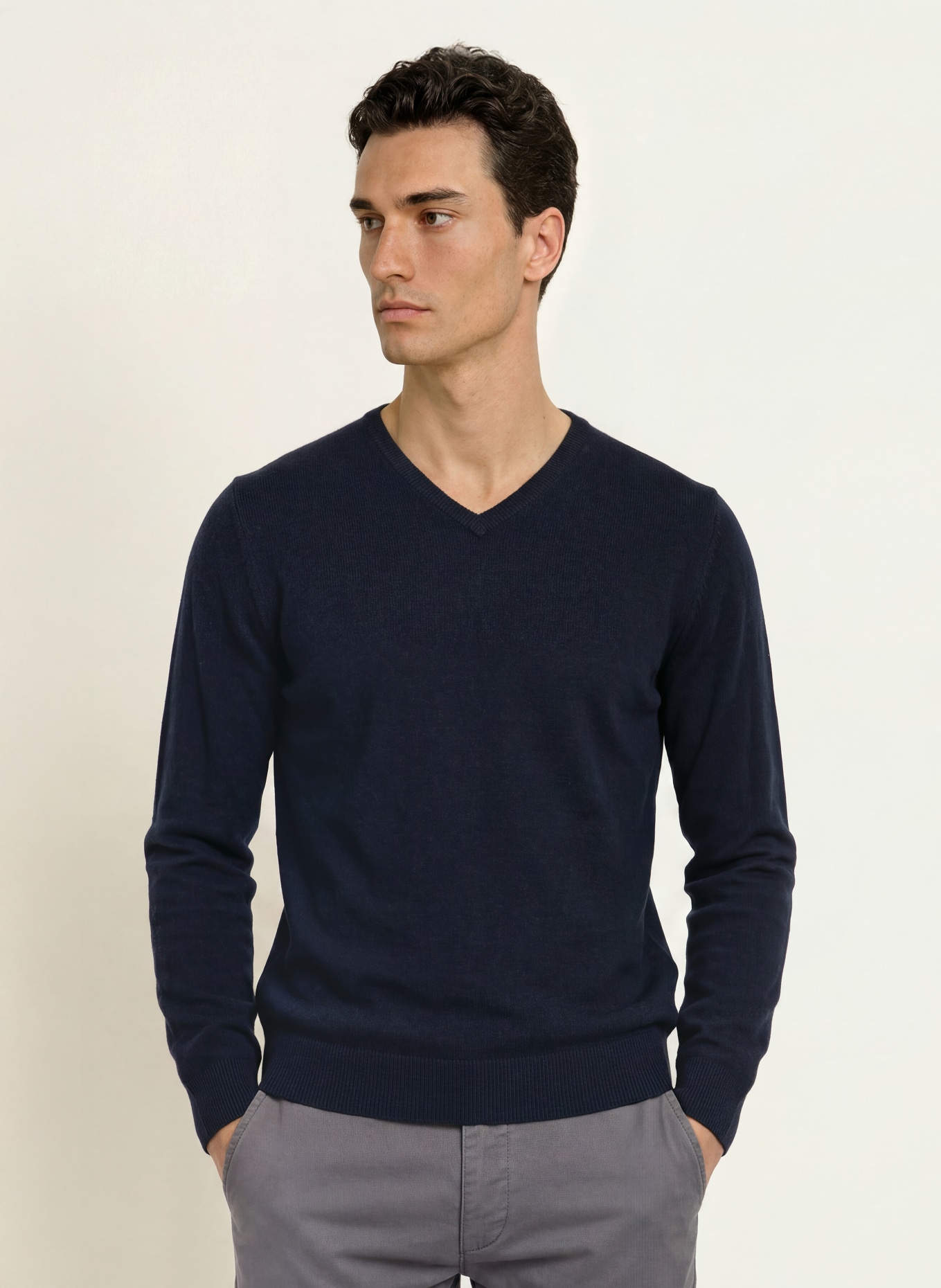 STROKESMAN'S Pull en cachemire: BLEU FONCÉ