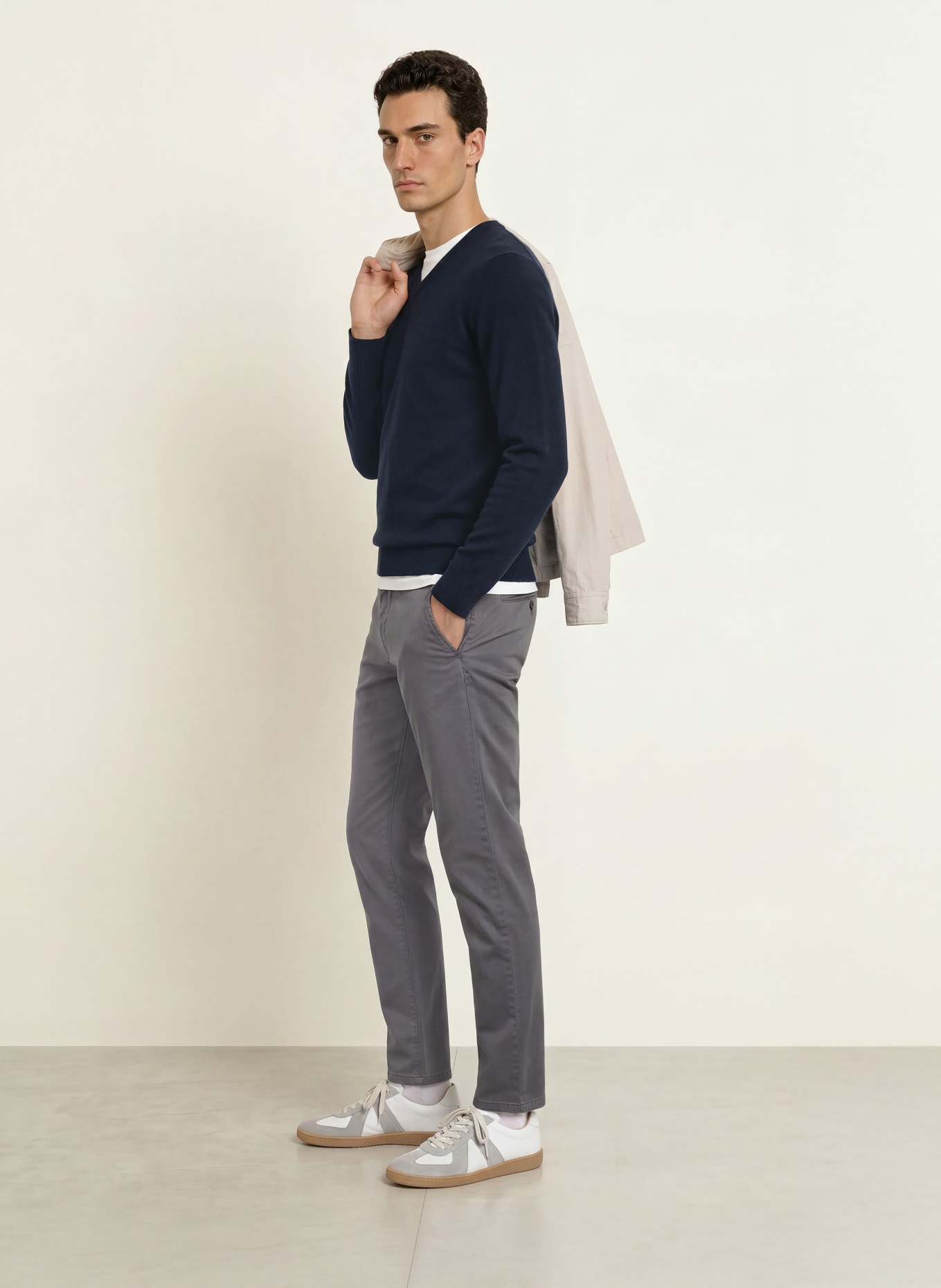 STROKESMAN'S Pull en cachemire: BLEU FONCÉ