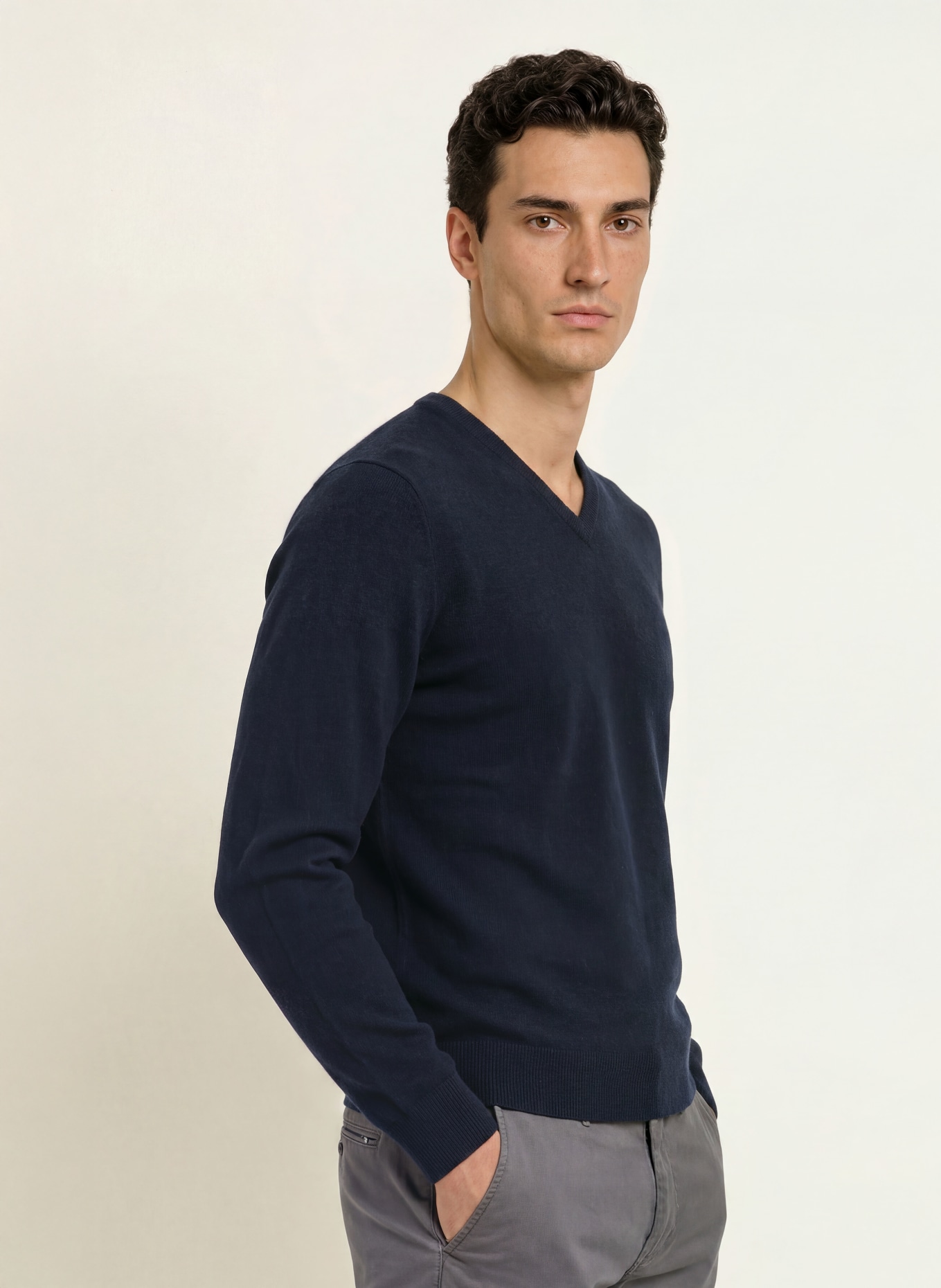 STROKESMAN'S Pull en cachemire: BLEU FONCÉ