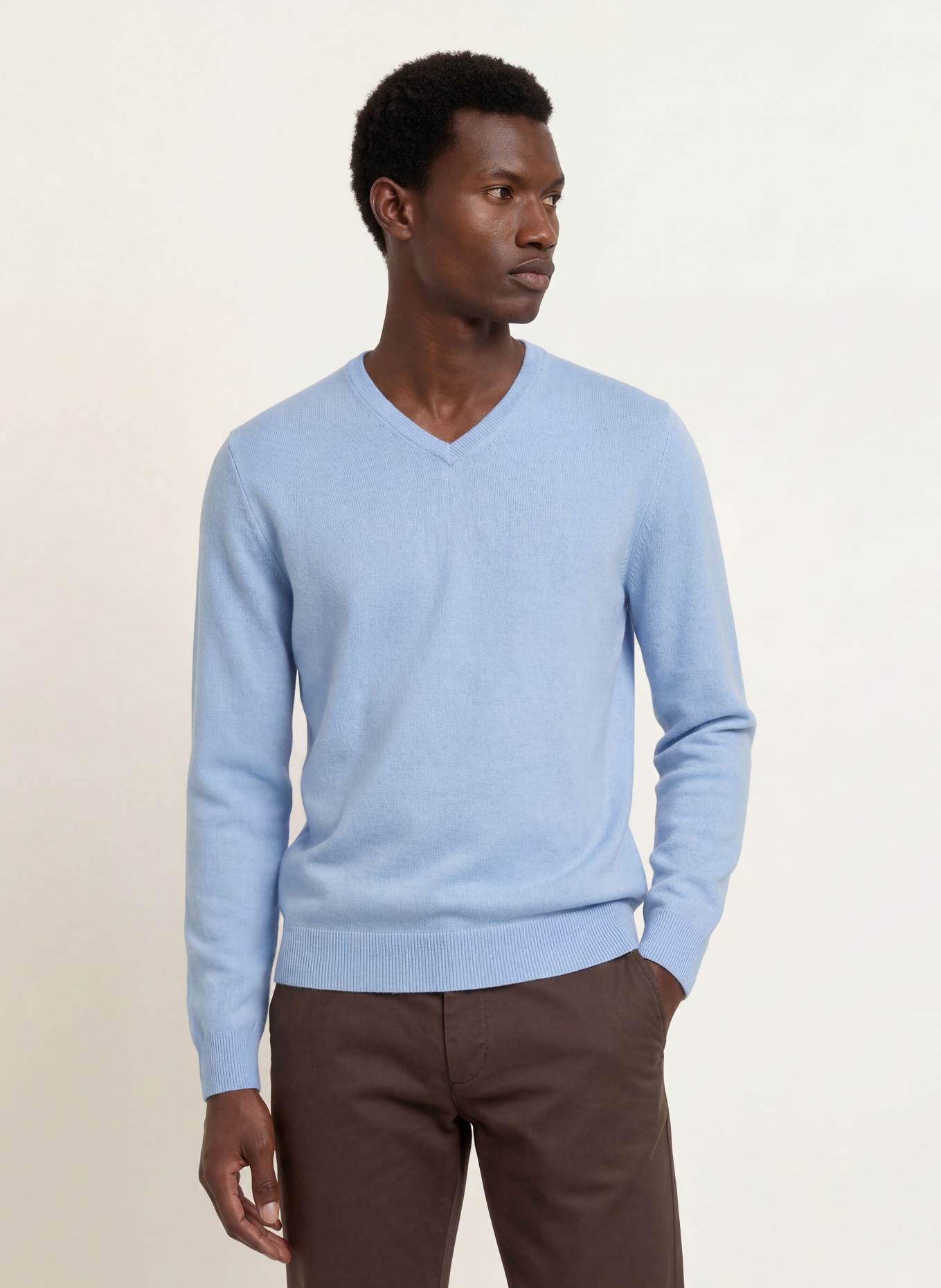 STROKESMAN'S Pull en cachemire: BLEU CLAIR
