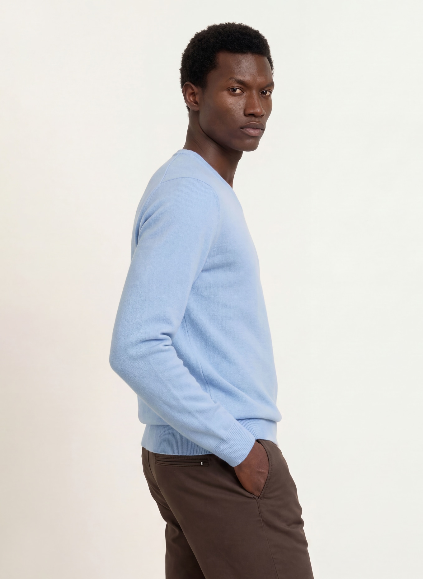 STROKESMAN'S Pull en cachemire: BLEU CLAIR