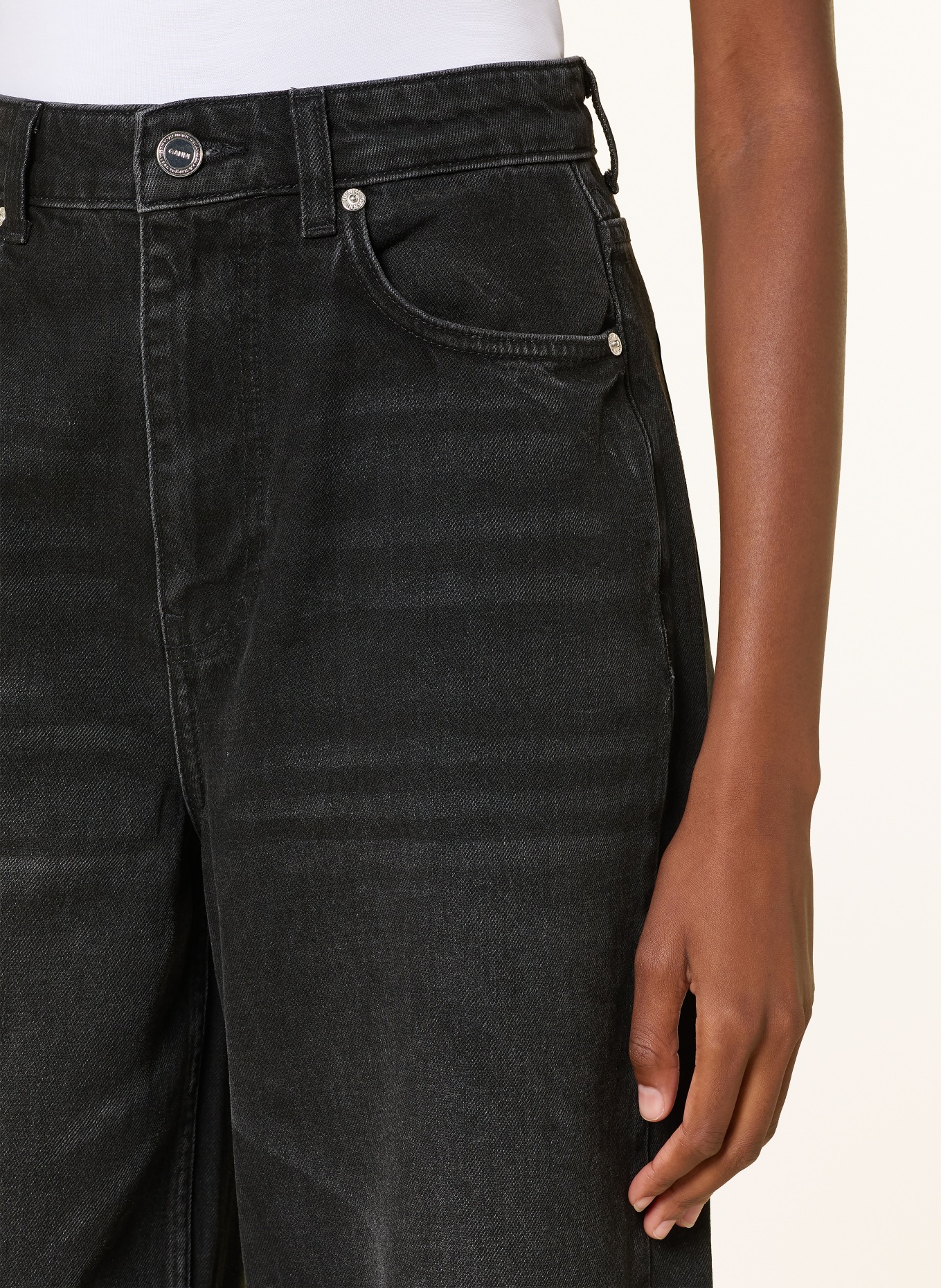 GANNI Jeans med brede ben LARI: 055 BLACK WASHED