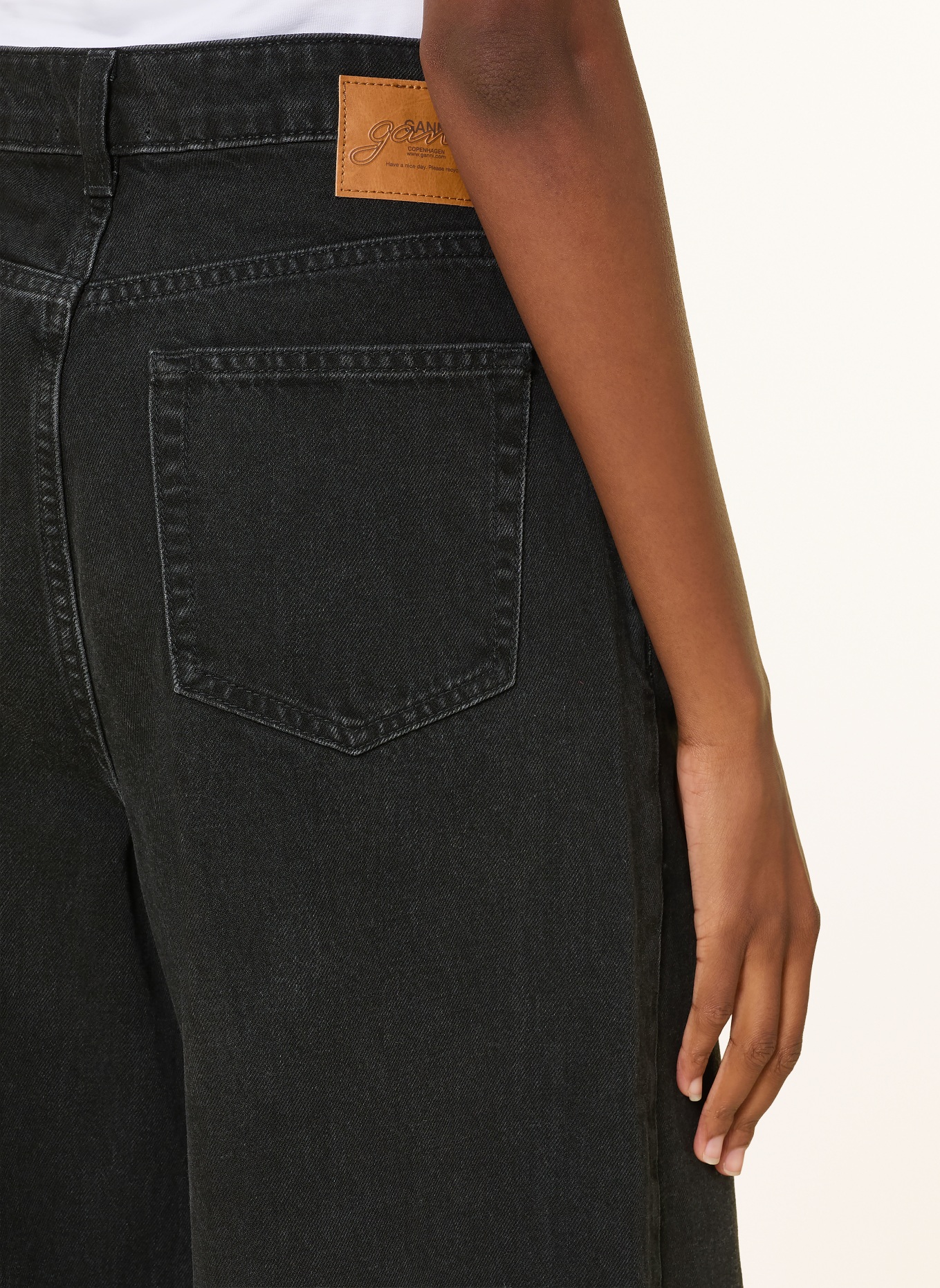 GANNI Jeans med brede ben LARI: 055 BLACK WASHED