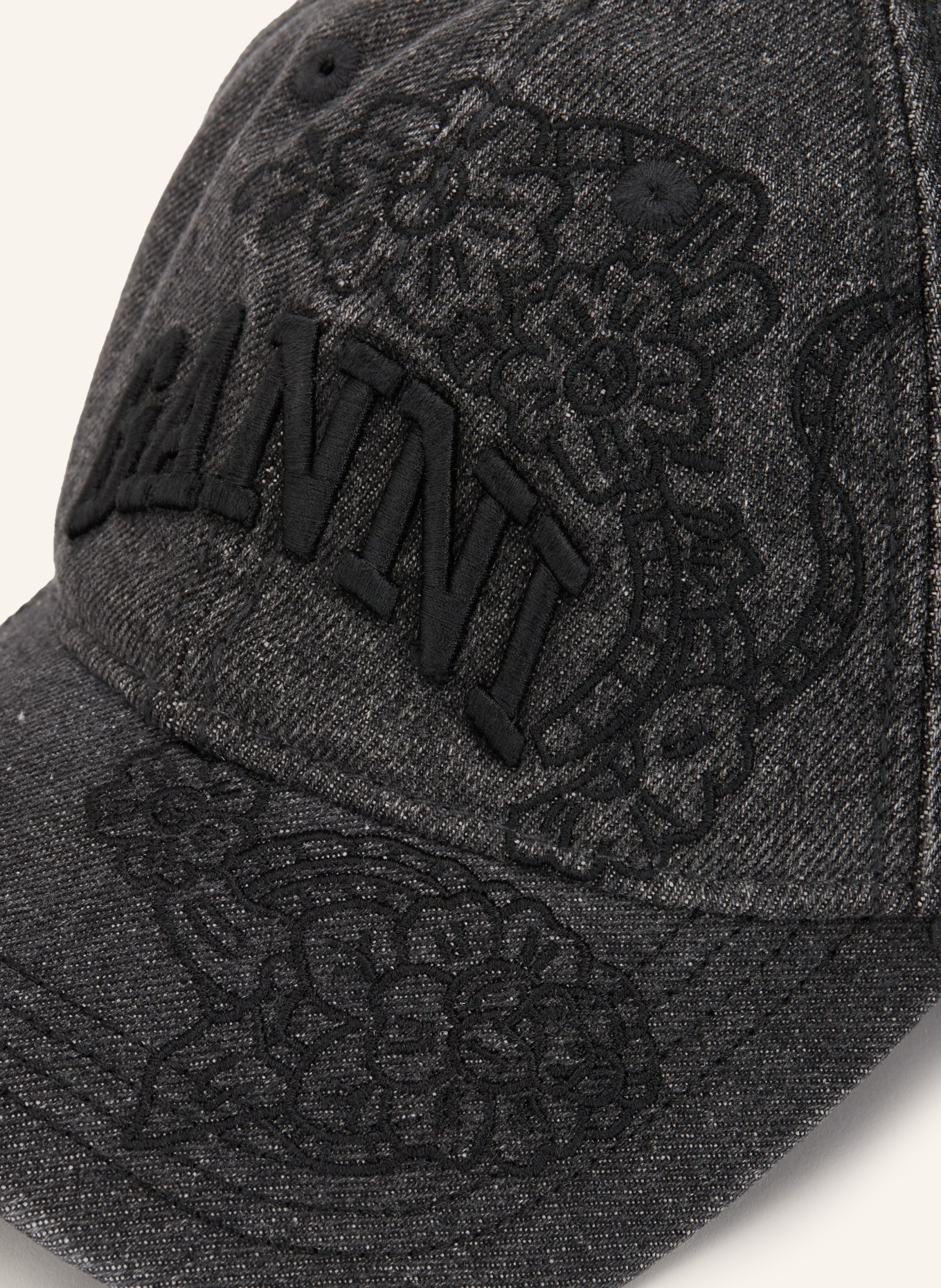 GANNI Jeans Cap: BLACK
