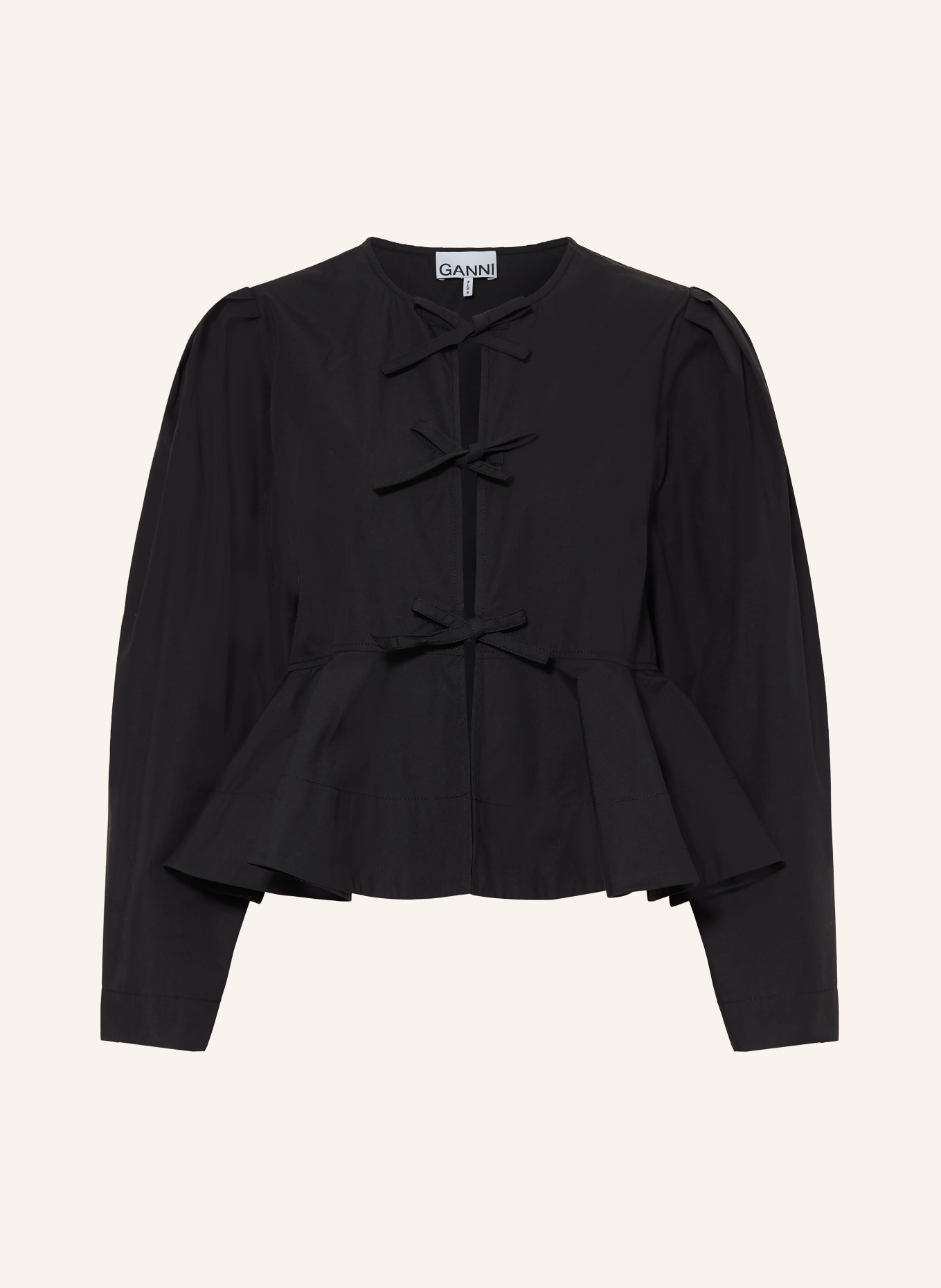 GANNI Blouse: BLACK