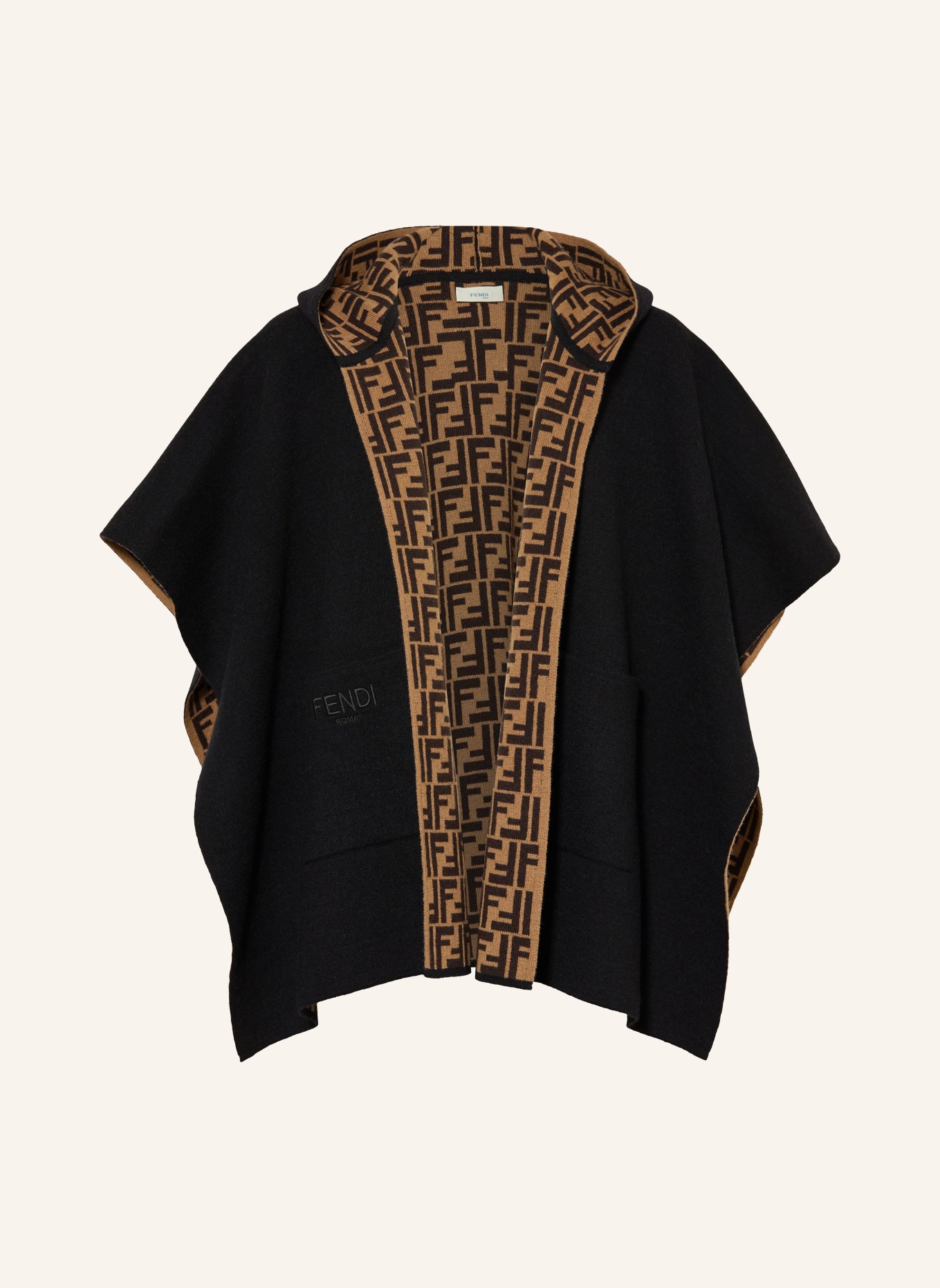 FENDI Cape: BLACK