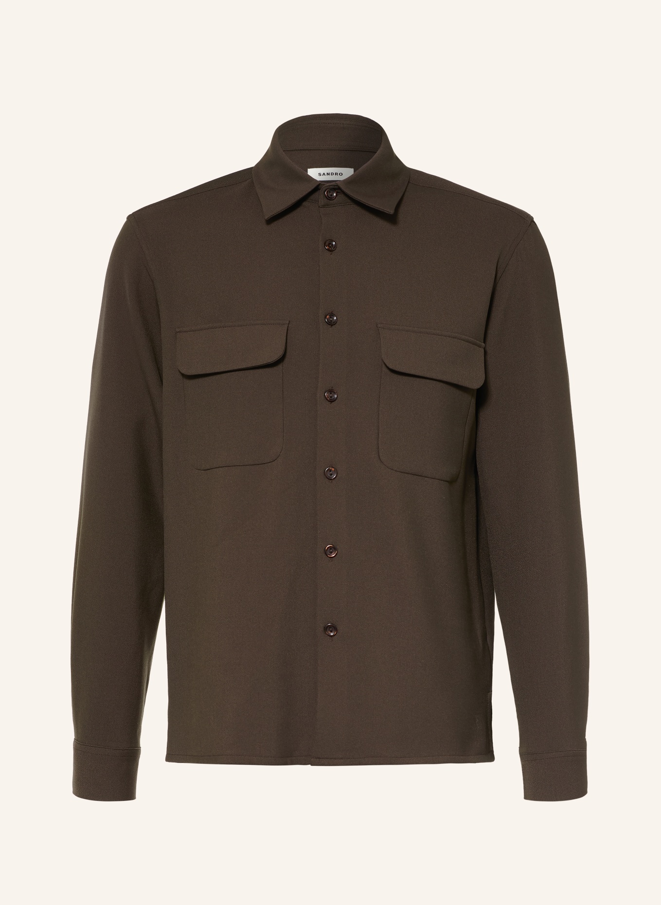 SANDRO Jersey-Overshirt: DUNKELBRAUN